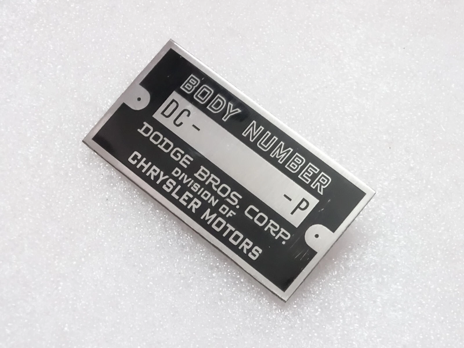 Dodge Brothers Chrysler Motors Data Plate #21A23