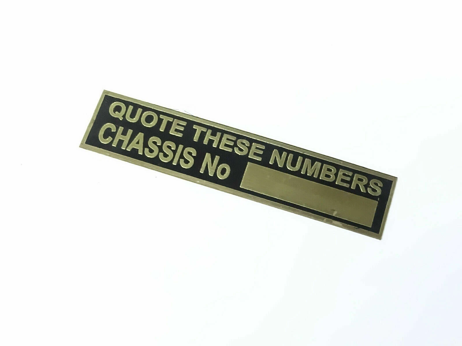 Universal Vintage Cars Brass Data Plate