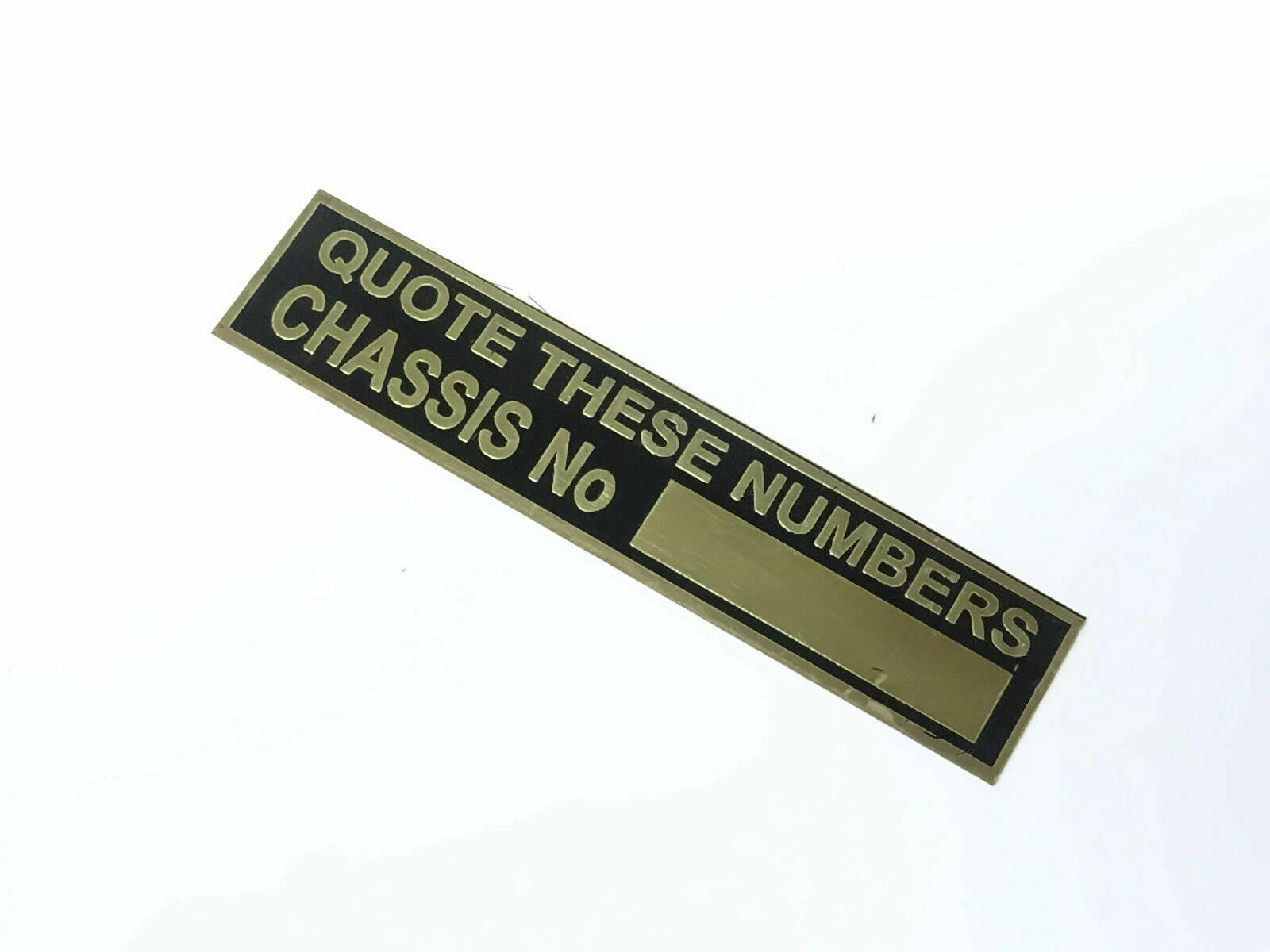 Universal Vintage Cars Brass Data Plate