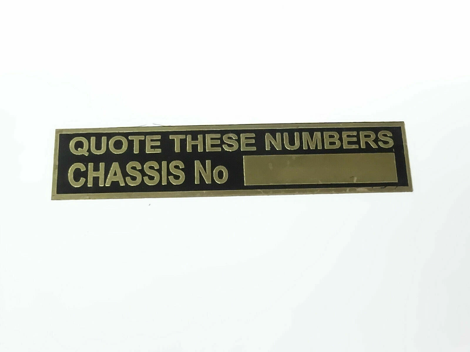 Universal Vintage Cars Brass Data Plate