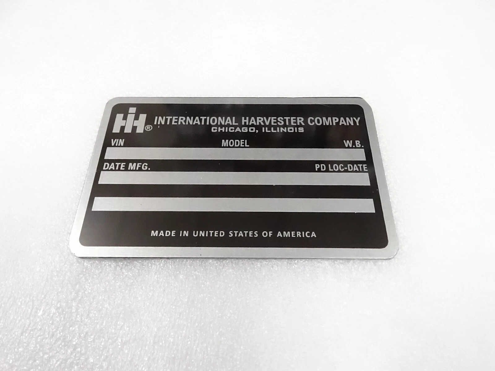 DATA PLATE FOR VINTAGE HARVESTER SCOUT II IH 1978-81 #V279-8
