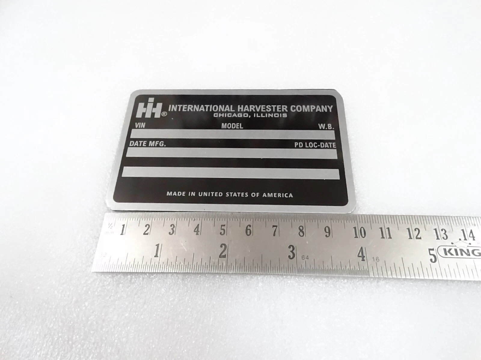 DATA PLATE FOR VINTAGE HARVESTER SCOUT II IH 1978-81 #V279-8