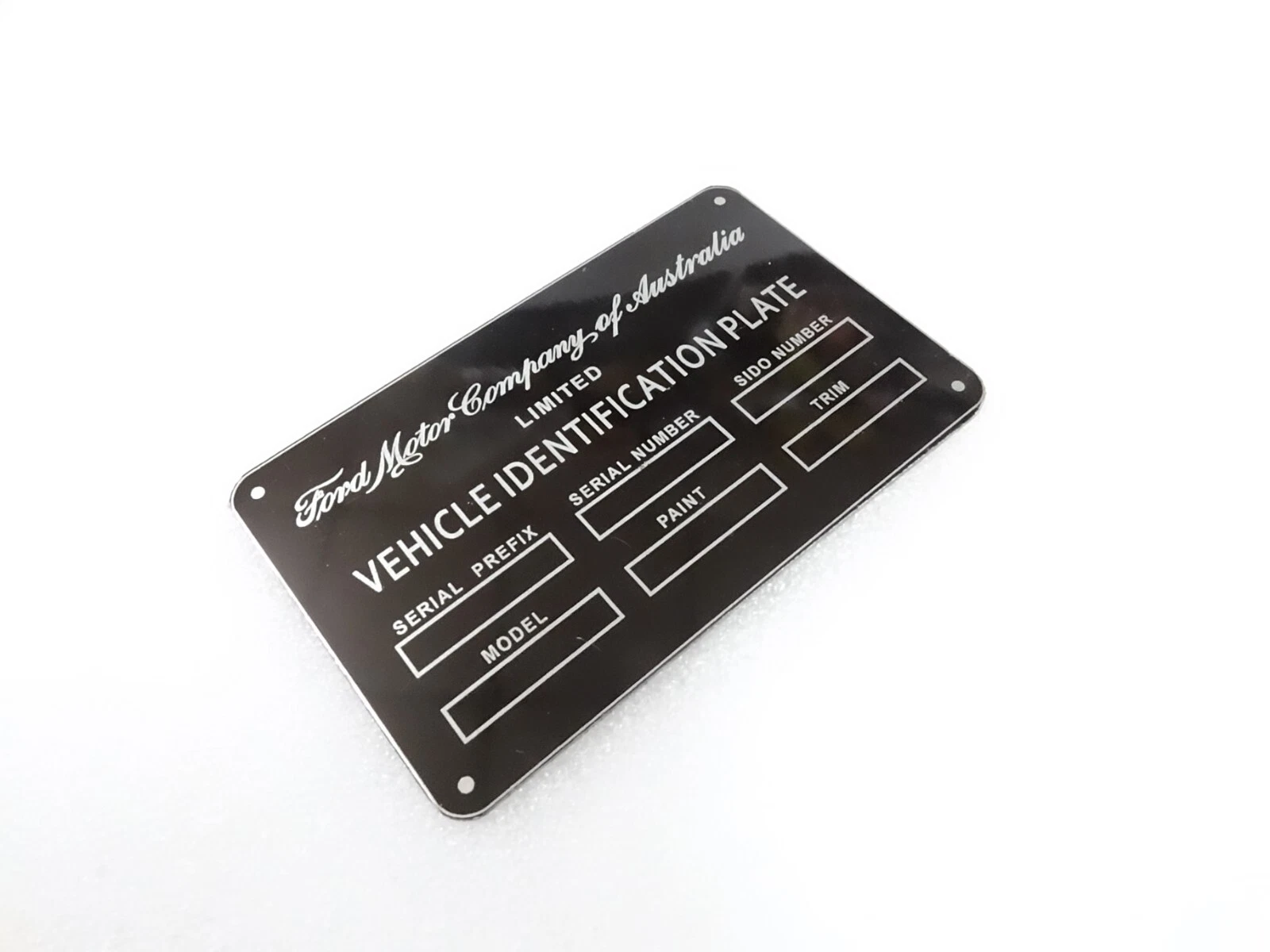 DATA PLATE FOR VINTAGE FORD MOTOR COMPANY AUSTRALIA #V288-8