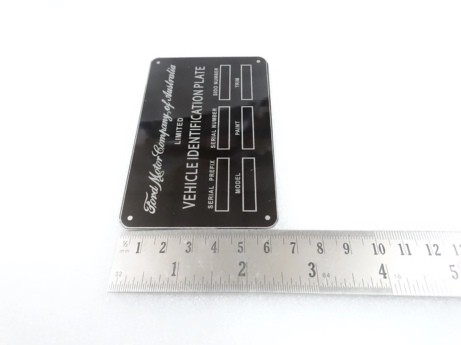DATA PLATE FOR VINTAGE FORD MOTOR COMPANY AUSTRALIA #V288-8