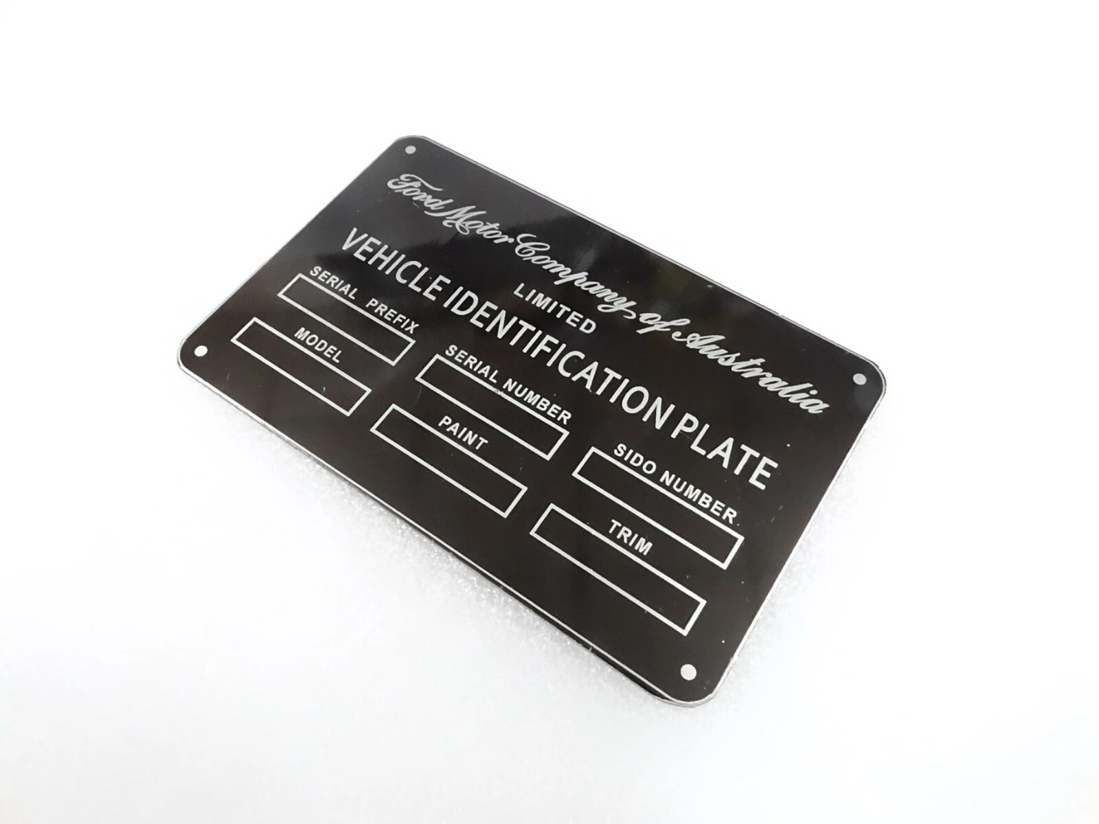 DATA PLATE FOR VINTAGE FORD MOTOR COMPANY AUSTRALIA #V288-8