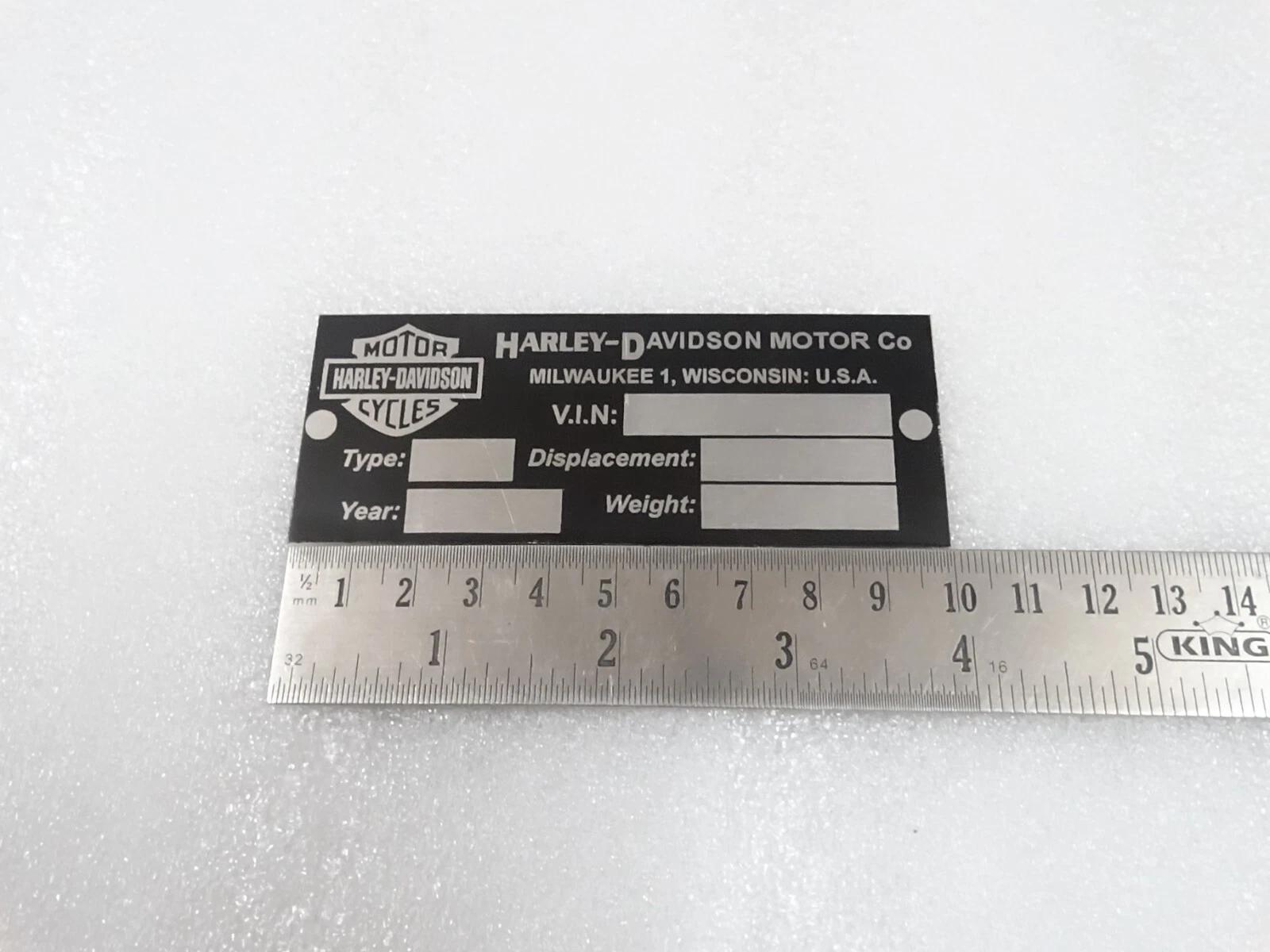 DATA PLATE FITS TO VINTAGE HARLEY DAVIDSON #V226-7