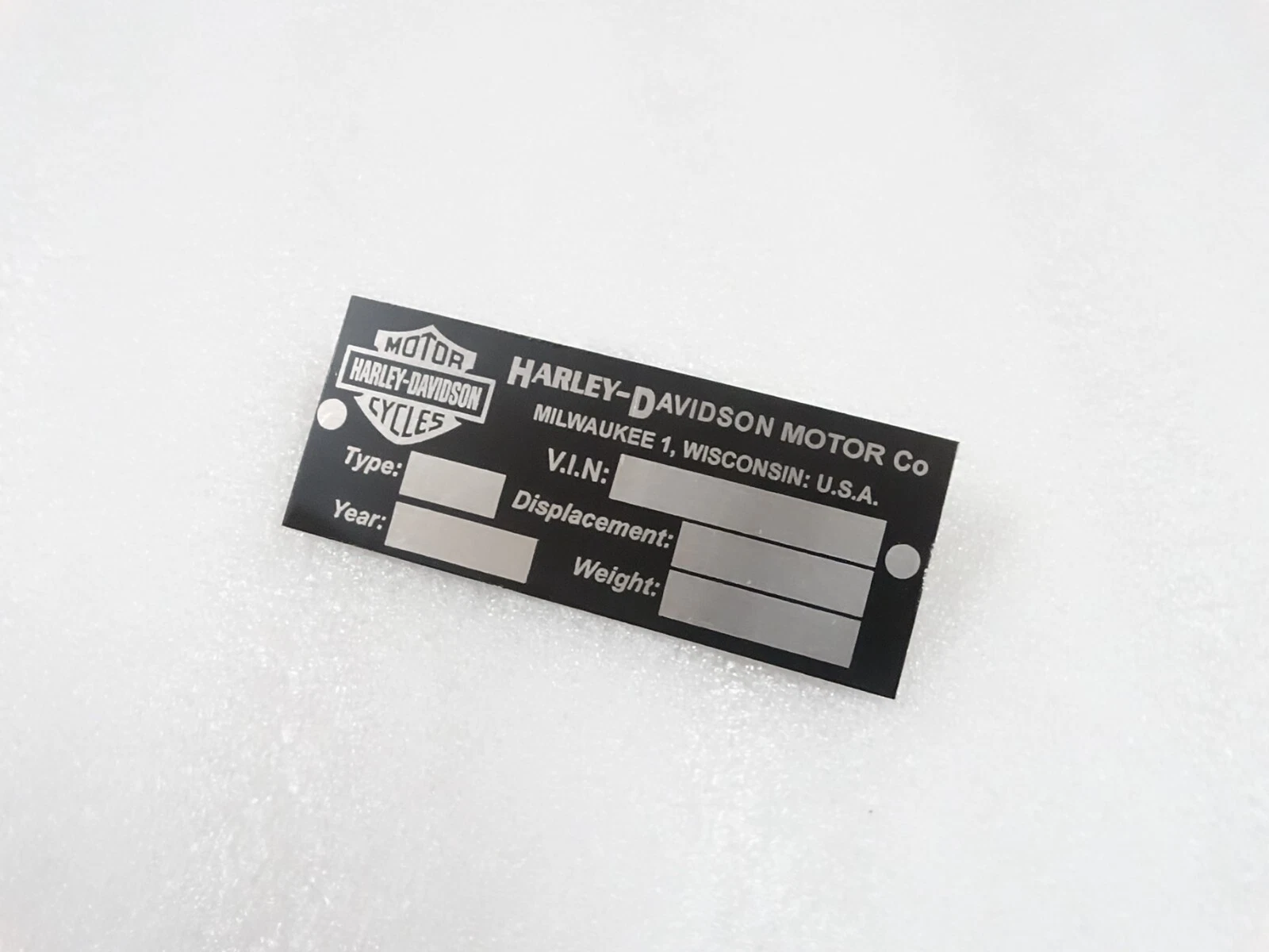 DATA PLATE FITS TO VINTAGE HARLEY DAVIDSON #V226-7