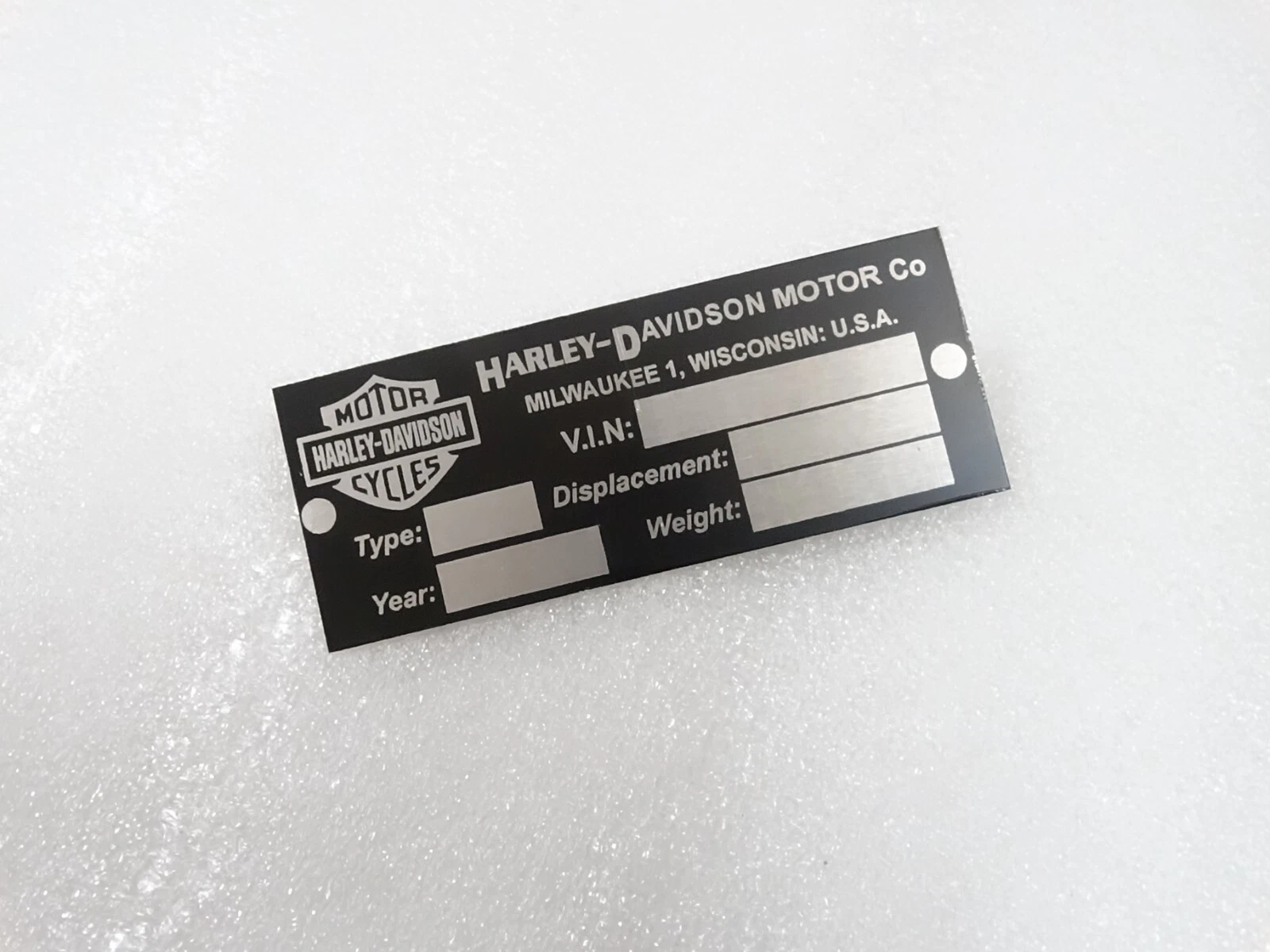 DATA PLATE FITS TO VINTAGE HARLEY DAVIDSON #V226-7