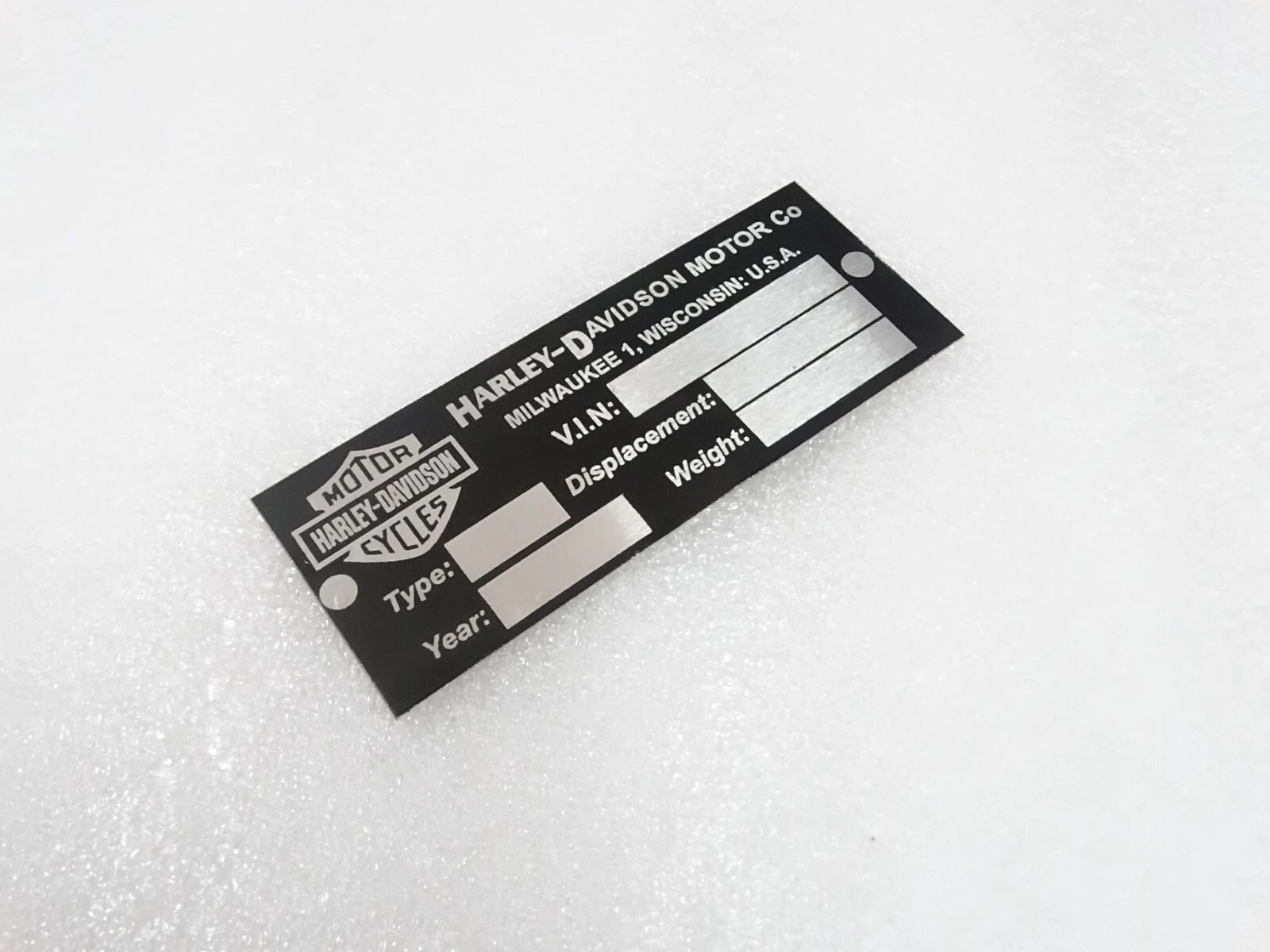 DATA PLATE FITS TO VINTAGE HARLEY DAVIDSON #V226-7