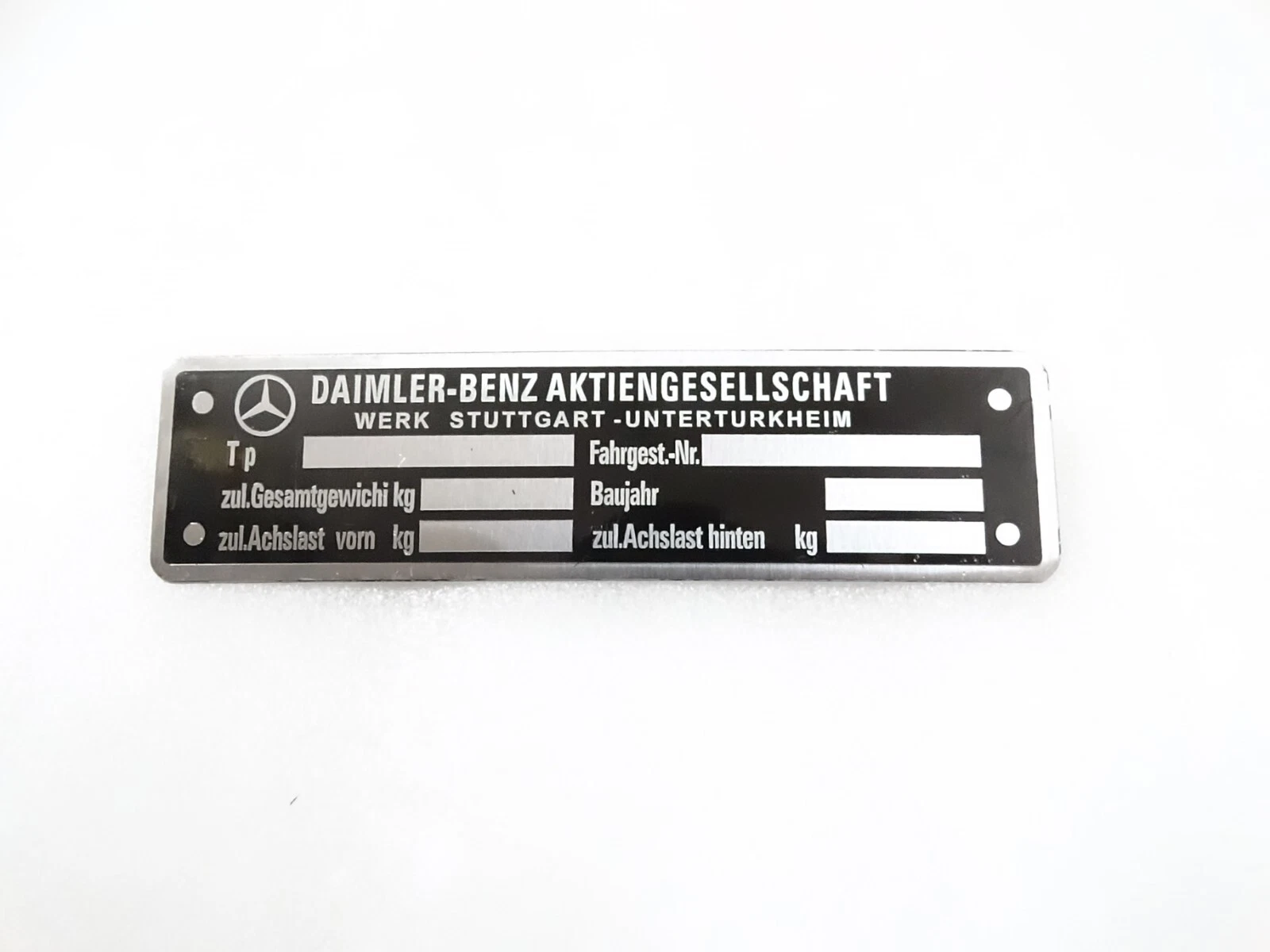 Data Plates Mercedes Cars Metal Black 3 Units Fit For Mercedes Benz #23D18