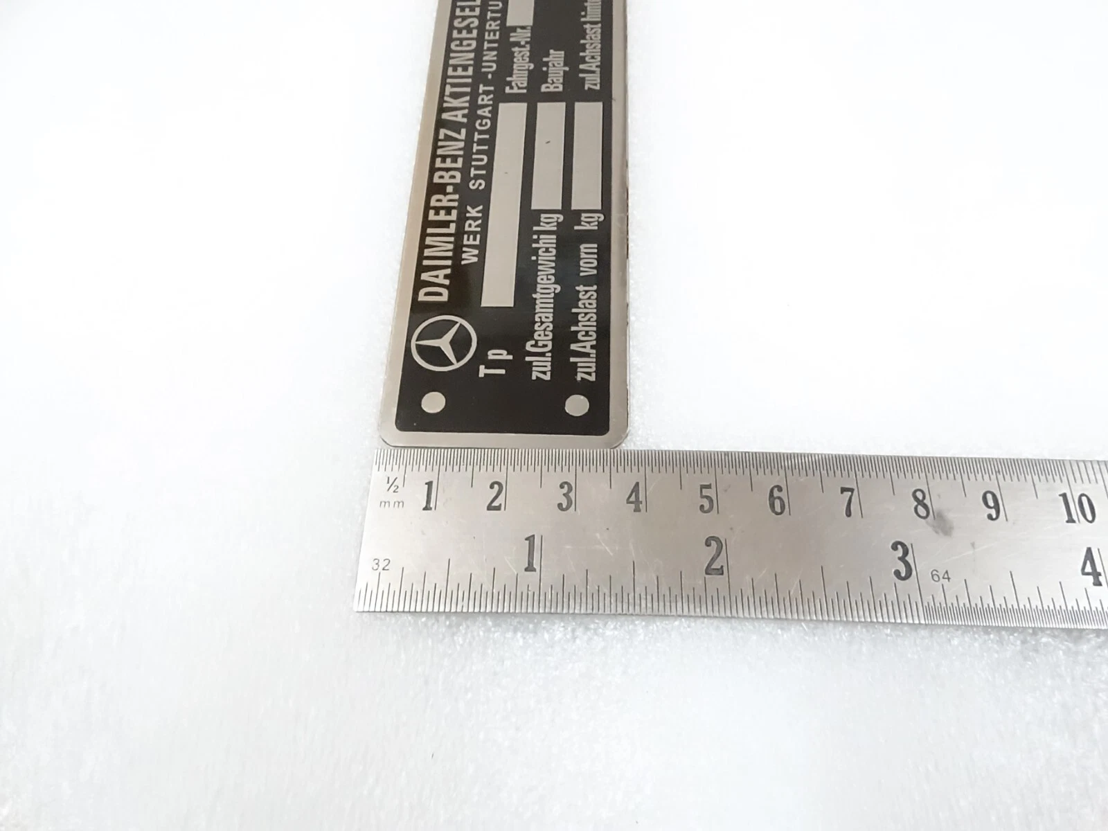 Data Plates Mercedes Cars Metal Black 3 Units Fit For Mercedes Benz #23D18