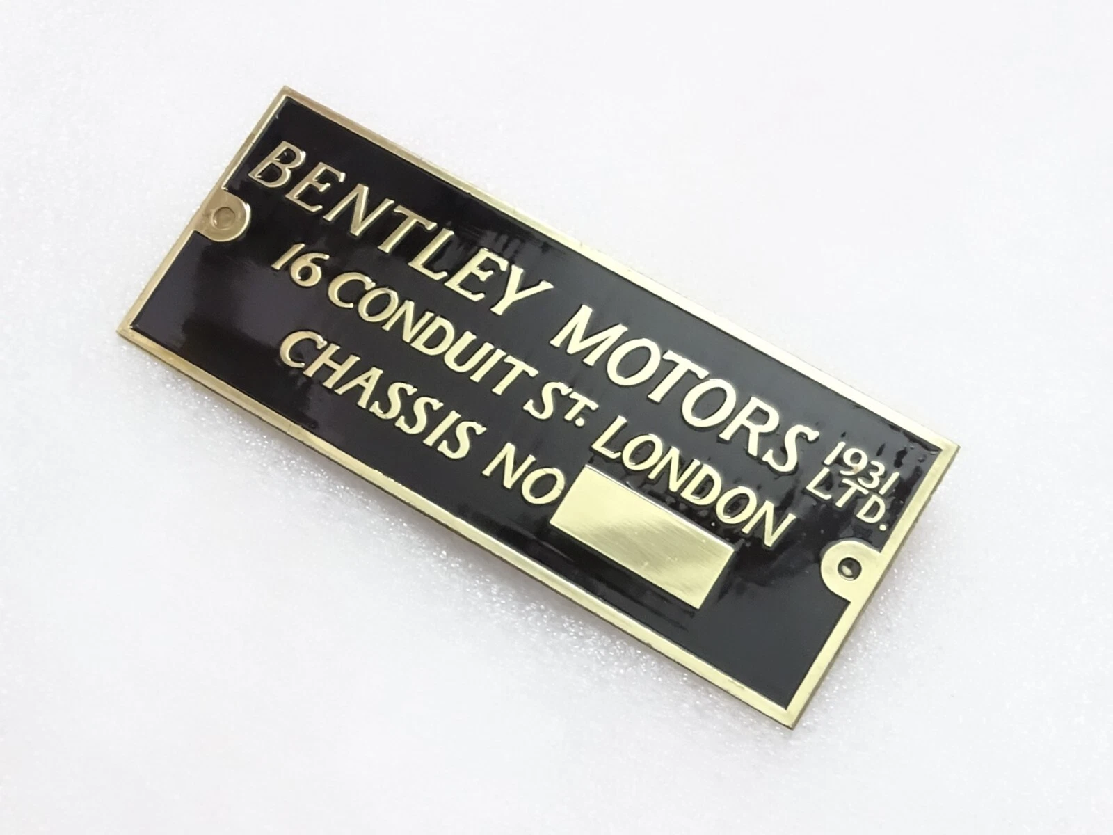 Bentley Motors 1931 Chassis Number Data Plate Aluminum Vintage Bentley Cars