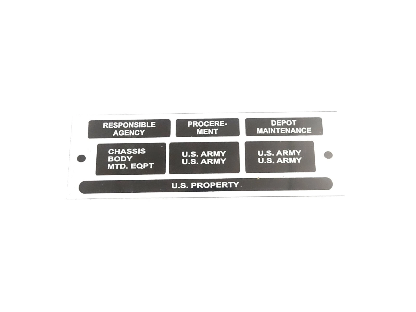 DATA PLATE FITS TO CLASSIC M416 TRAILER AGENCY M38 M38AI M151 #V481-8