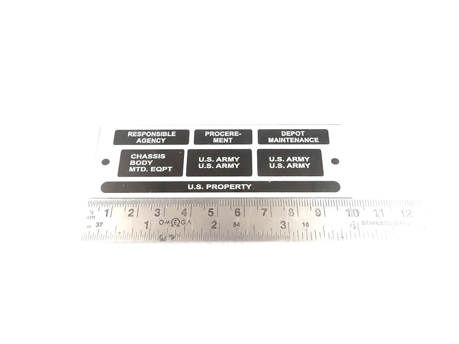 DATA PLATE FITS TO CLASSIC M416 TRAILER AGENCY M38 M38AI M151 #V481-8