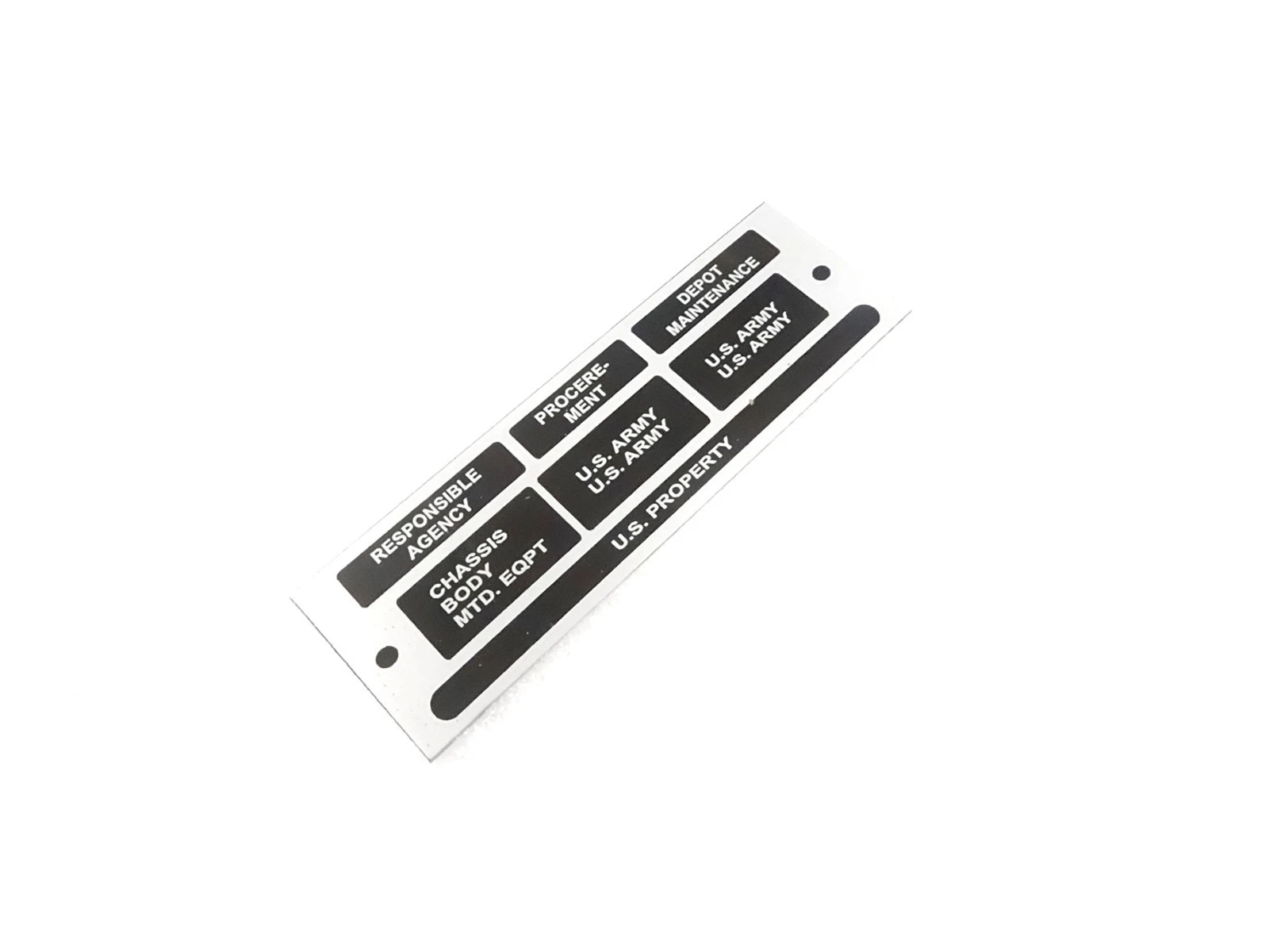 DATA PLATE FITS TO CLASSIC M416 TRAILER AGENCY M38 M38AI M151 #V481-8