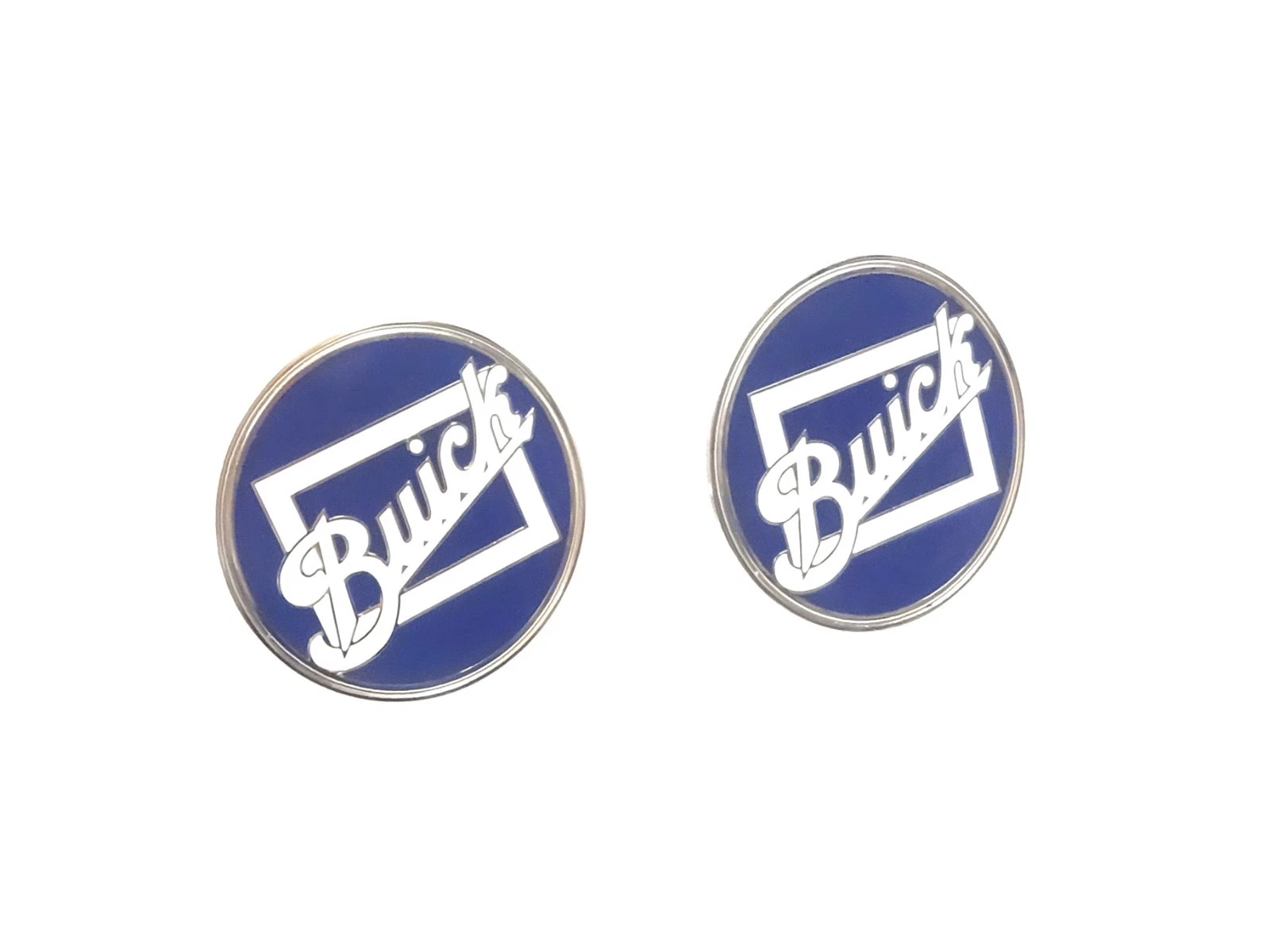 2 X FRONT RADIATOR GRILL BADGE EMBLEM MONOGRAM FITS VINTAGE BUICK CAR #V487-8