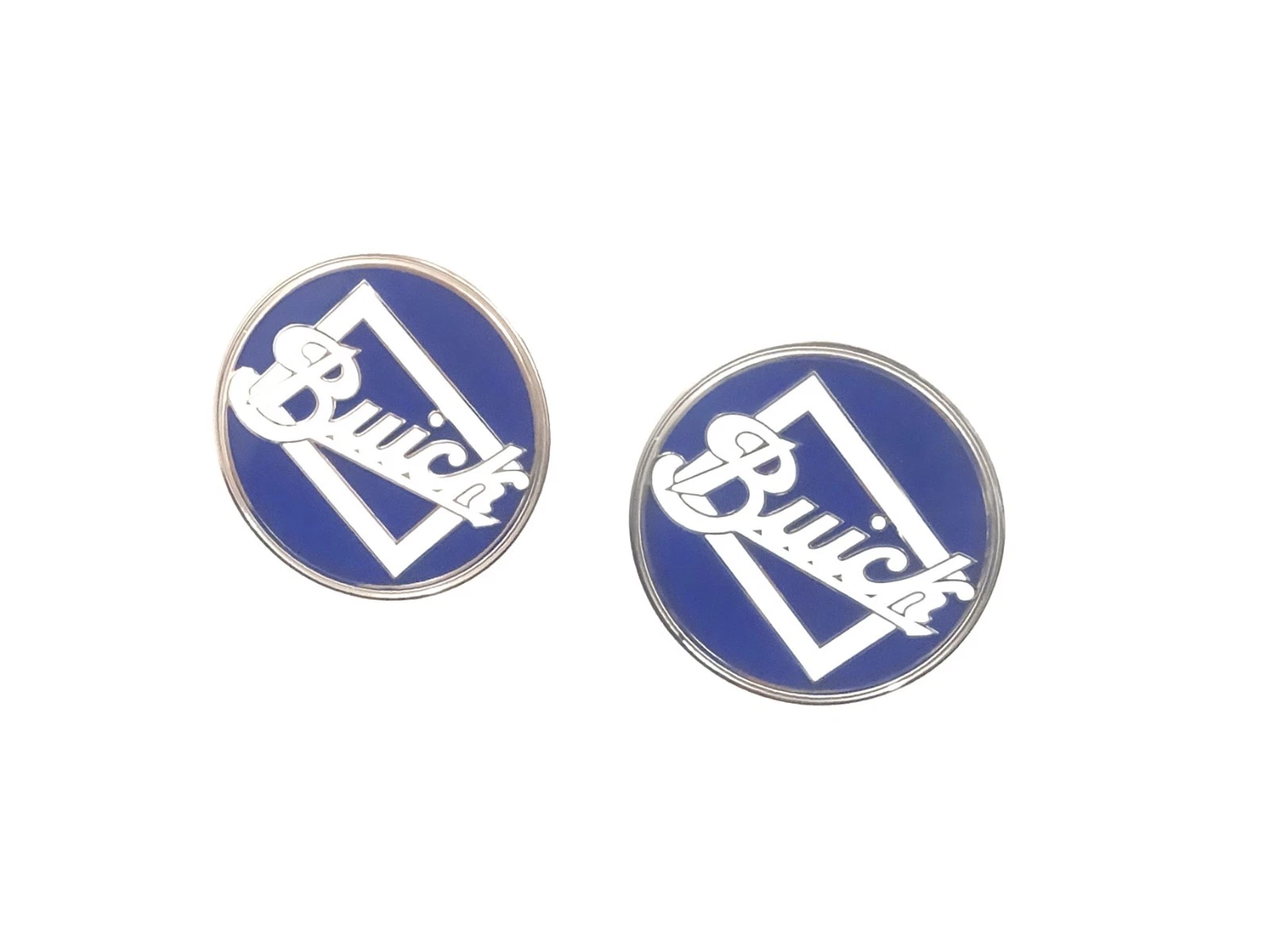 2 X FRONT RADIATOR GRILL BADGE EMBLEM MONOGRAM FITS VINTAGE BUICK CAR #V487-8