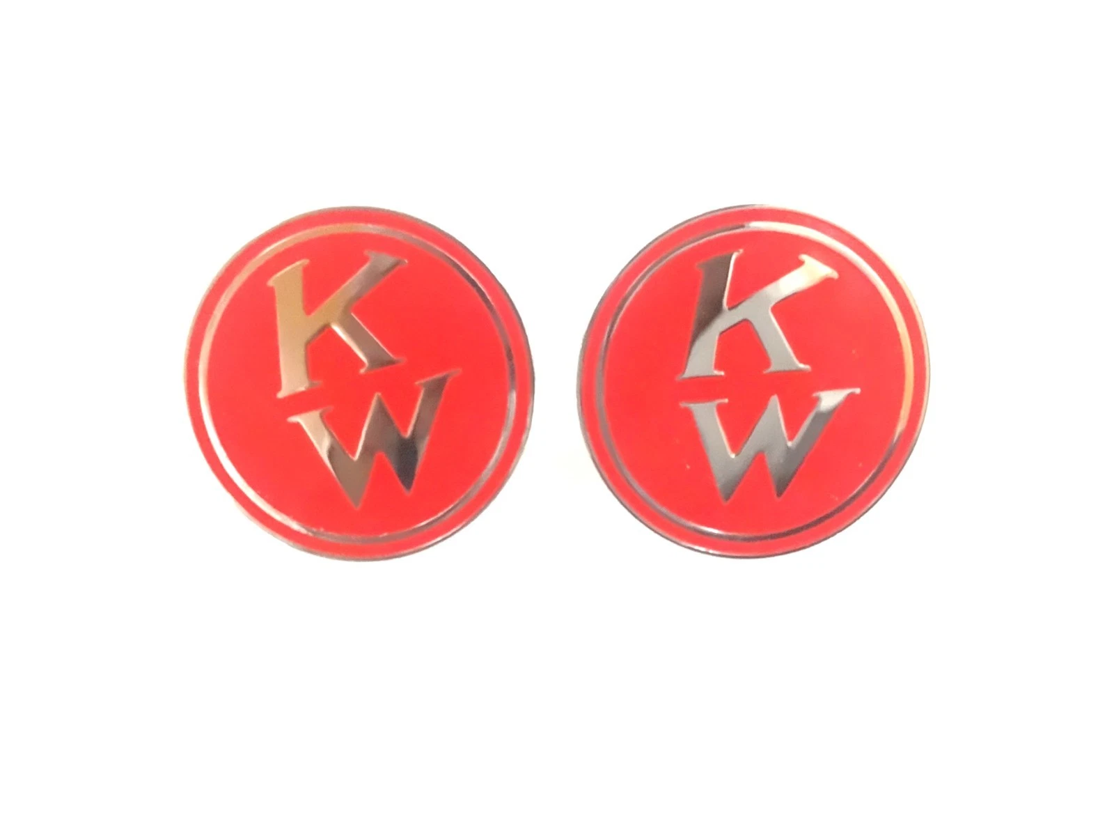2 X FRONT RADIATOR GRILL BADGE EMBLEM MONOGRAM FITS TO VINTAGE KENWORTH #V488-8
