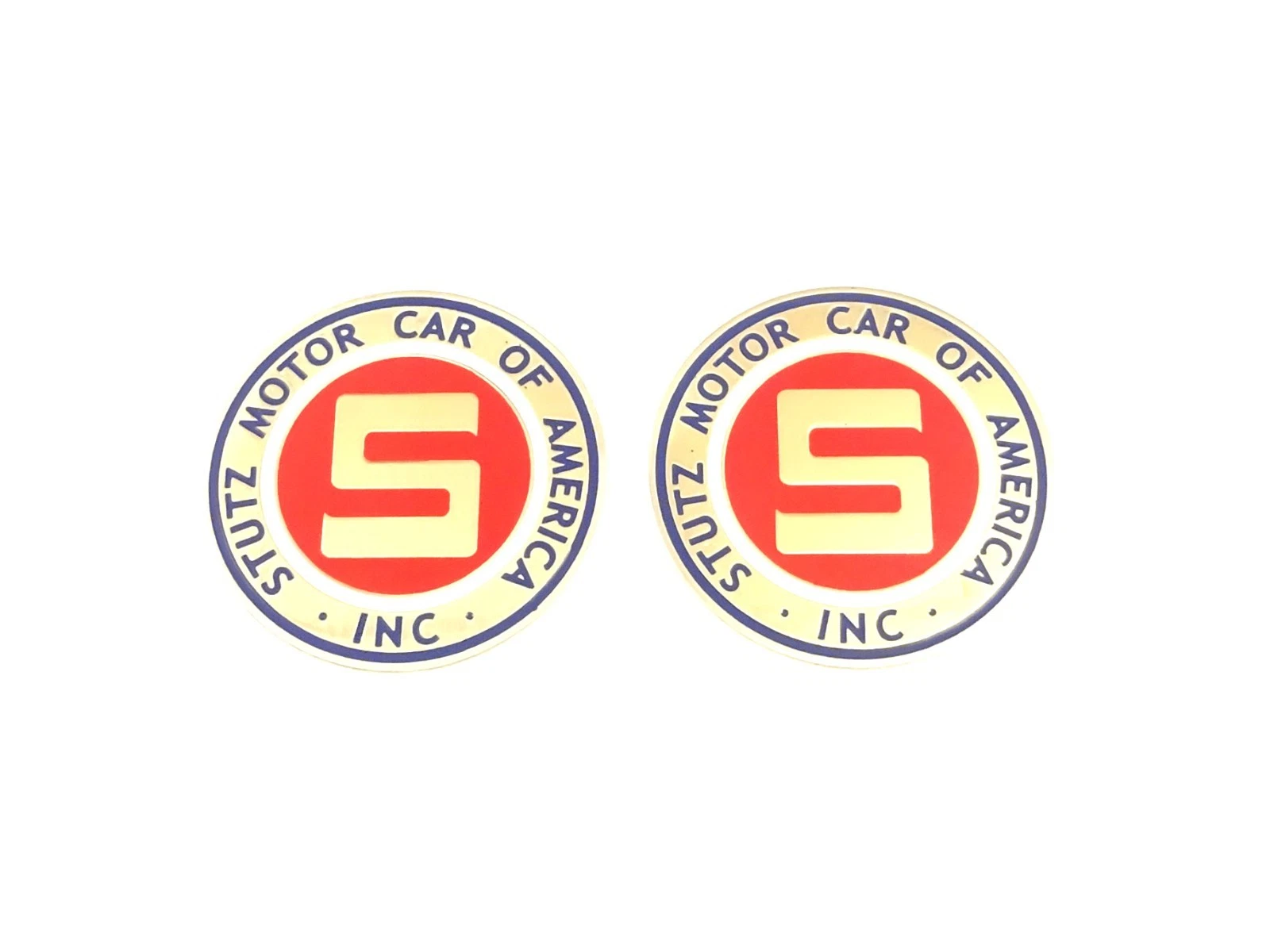 2 X BRASS FRONT GRILL RADIATOR HOOD BADGE EMBLEM MONOGRAM FITS TO VINTAGE#V491-8