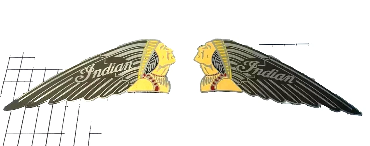 2 X METAL Fuel Tank Emblem Badge Set FITS Indian Chief Scout Motorcycle