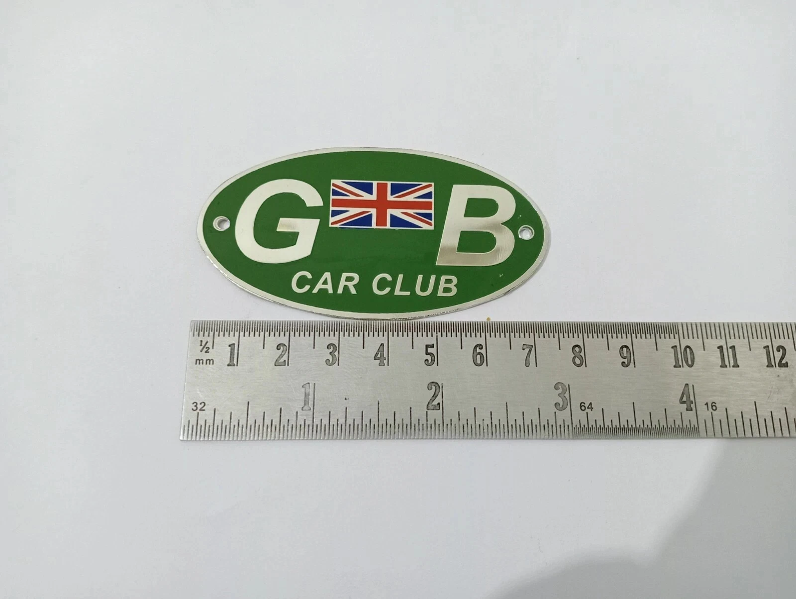 Flag Front Hood Bonnet Badge (Metal) FITS Vintage Car "GB" Great Britain