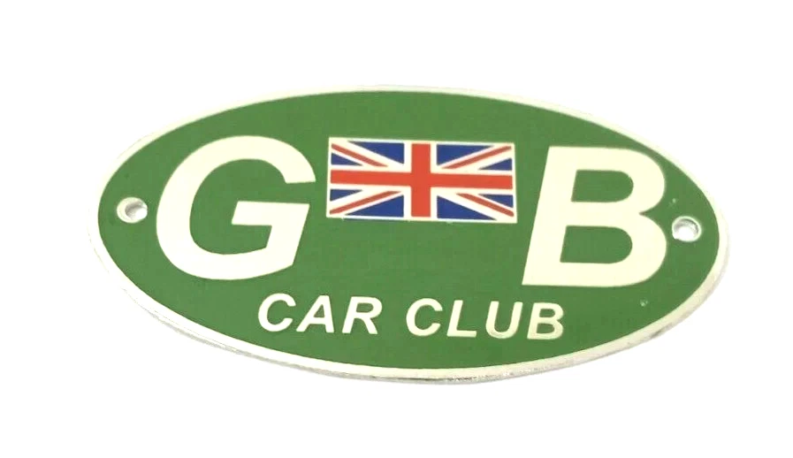Flag Front Hood Bonnet Badge (Metal) FITS Vintage Car "GB" Great Britain