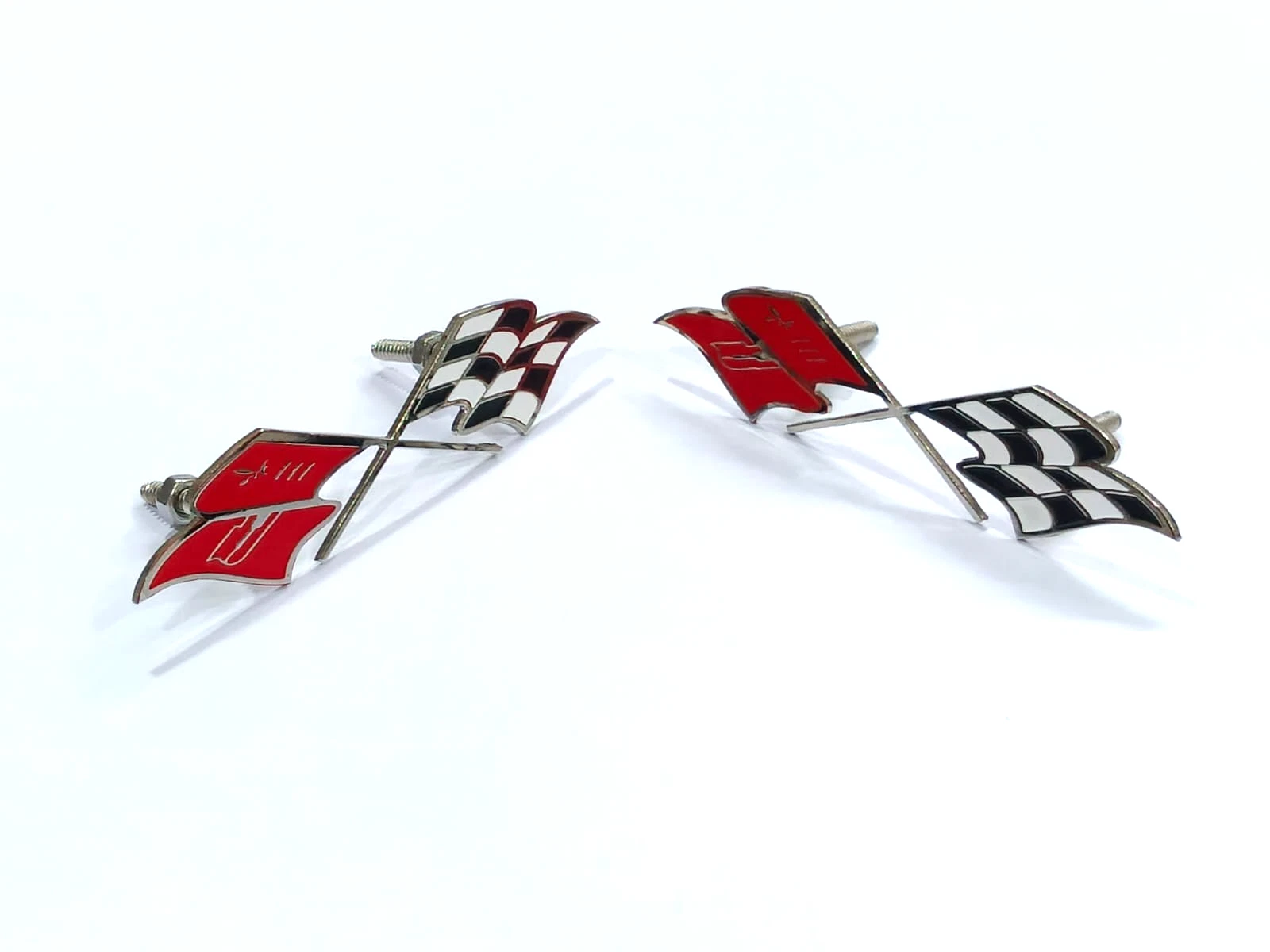 2x Crossed Flag Front Fender Emblem FITS 1958-1960 Corvette 3767507 NOS 1959 58