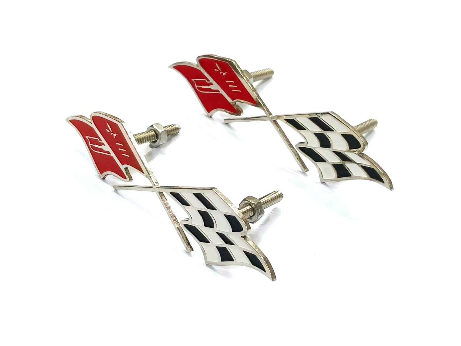 2x Crossed Flag Front Fender Emblem FITS 1958-1960 Corvette 3767507 NOS 1959 58