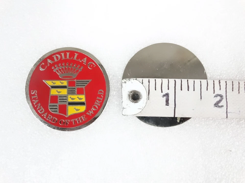 4x Cadillac Standard of The World Badge Logo Emblem Red Stainless Steel #17B20