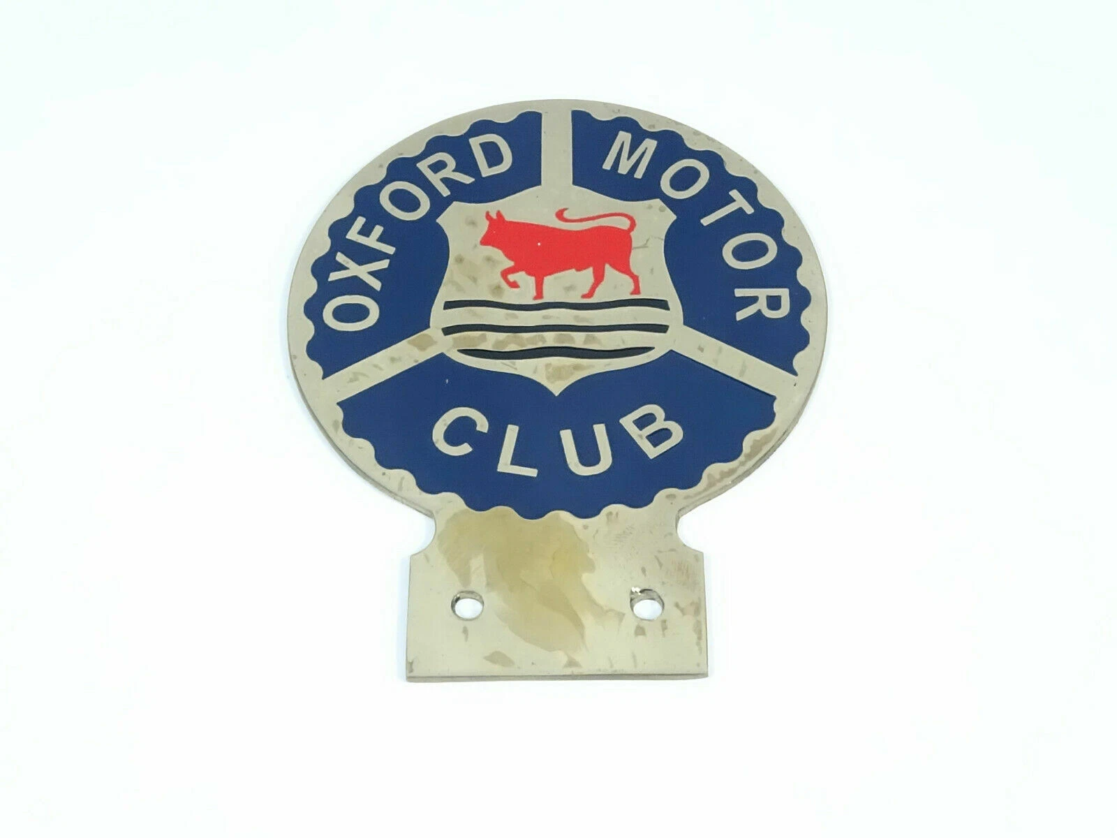 Vintage Car Oxford Motor Club Badge /Front Grill Decal Brass Badge
