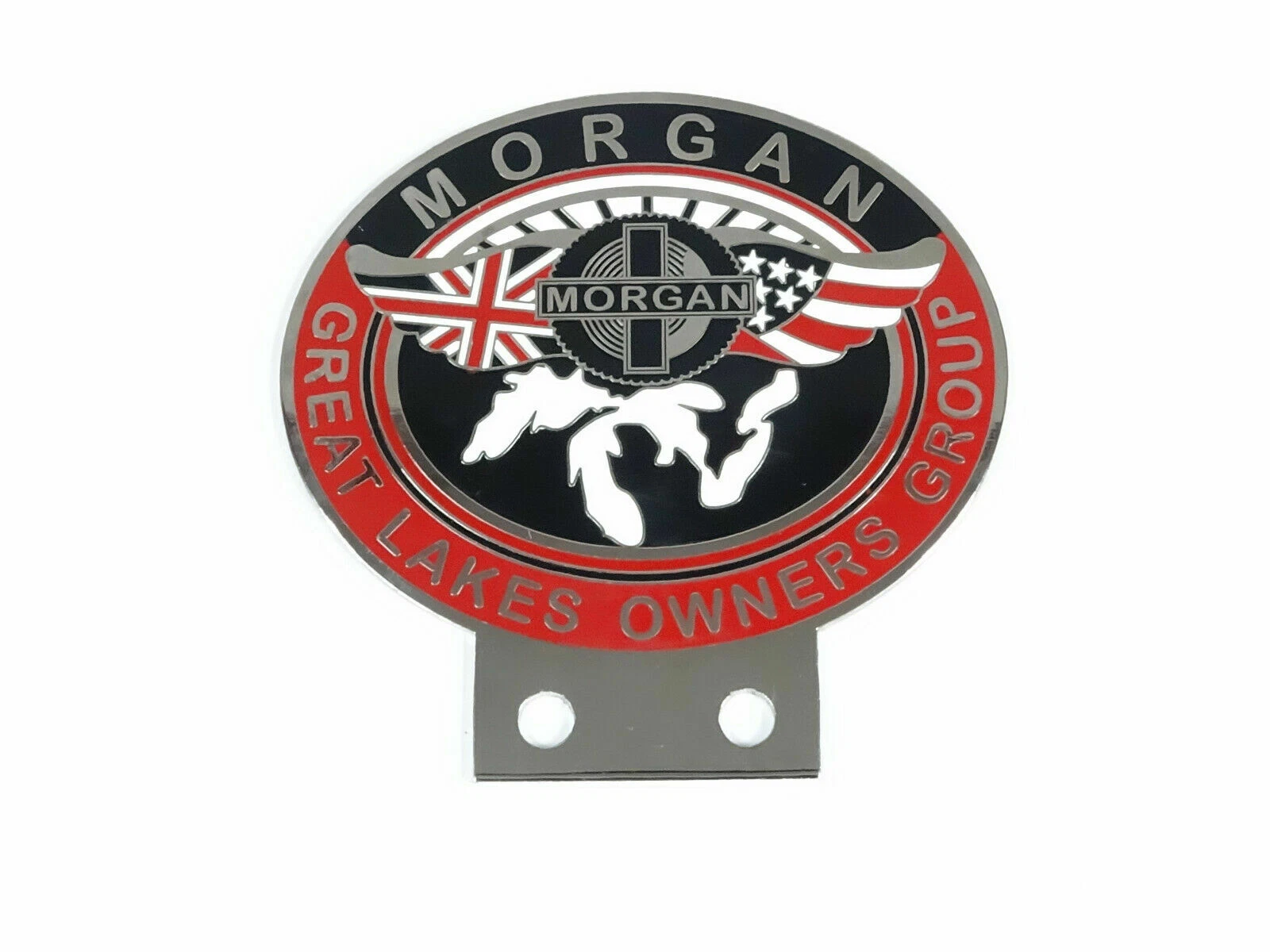 Vintage Car Morgan Great Lakes Owners Group Badge Front Grill Decal Brass badge