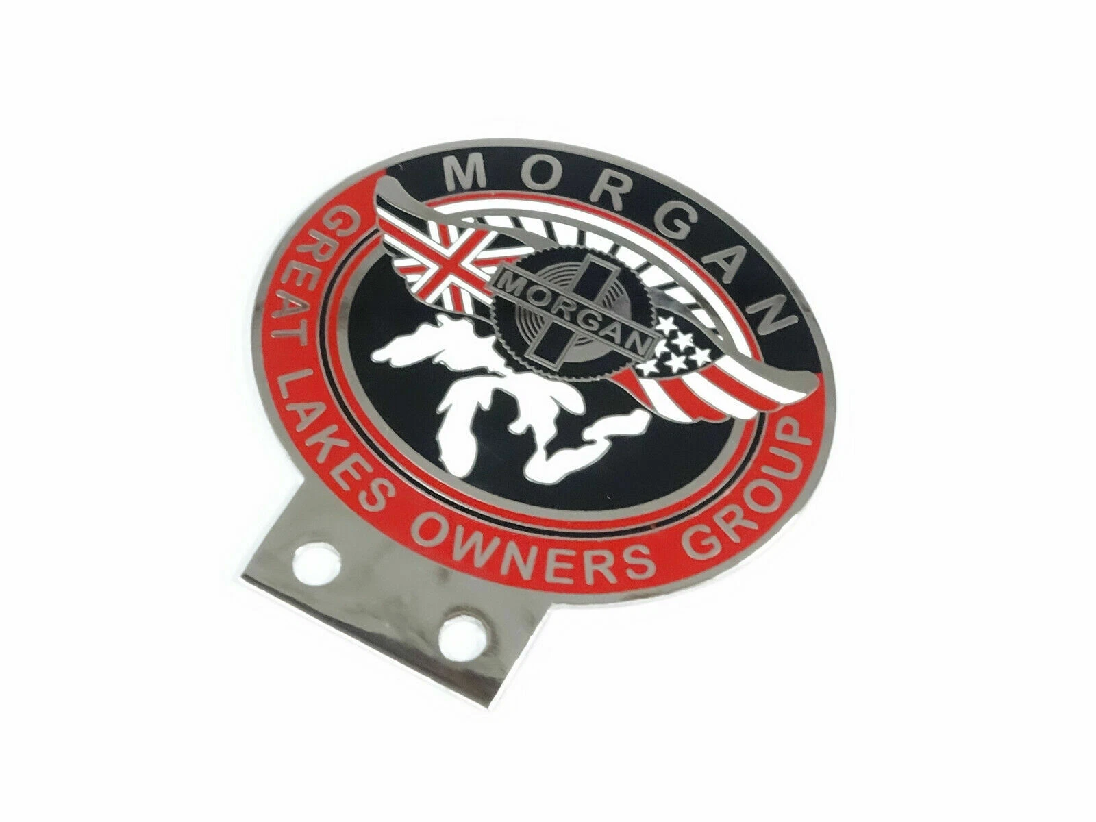 Vintage Car Morgan Great Lakes Owners Group Badge Front Grill Decal Brass badge