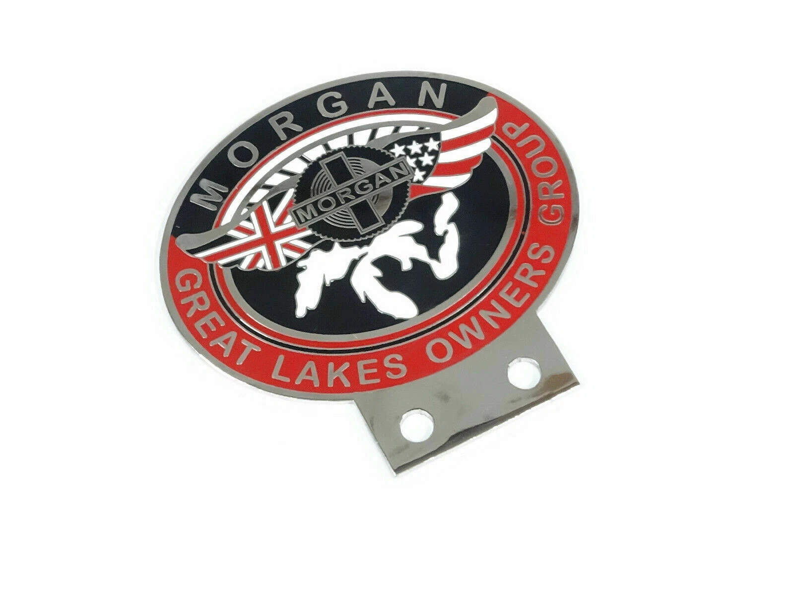 Vintage Car Morgan Great Lakes Owners Group Badge Front Grill Decal Brass badge