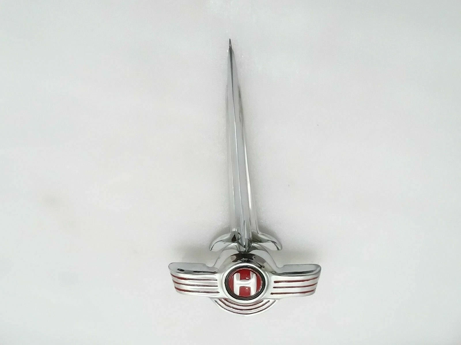 Vintage Hindustan Ambassador Chromed Bonnet Top And Bottom Complete Badge Set