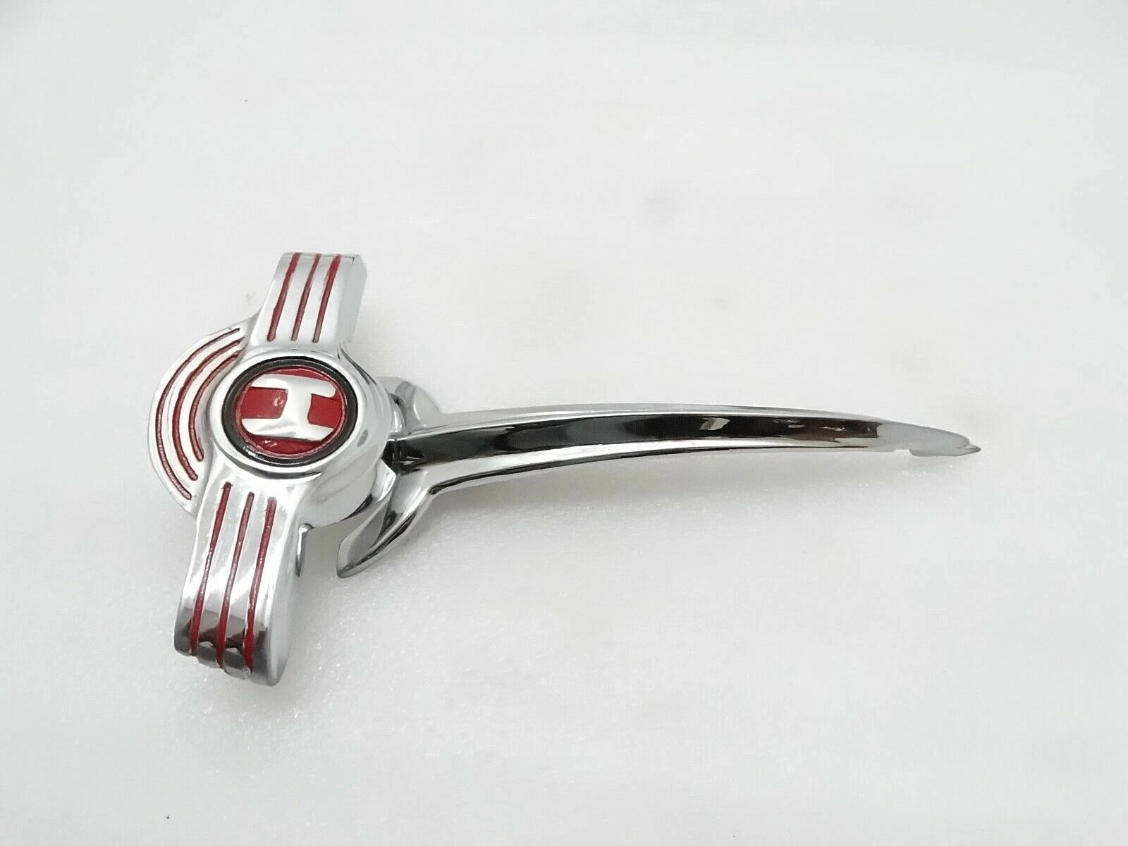Vintage Hindustan Ambassador Chromed Bonnet Top And Bottom Complete Badge Set