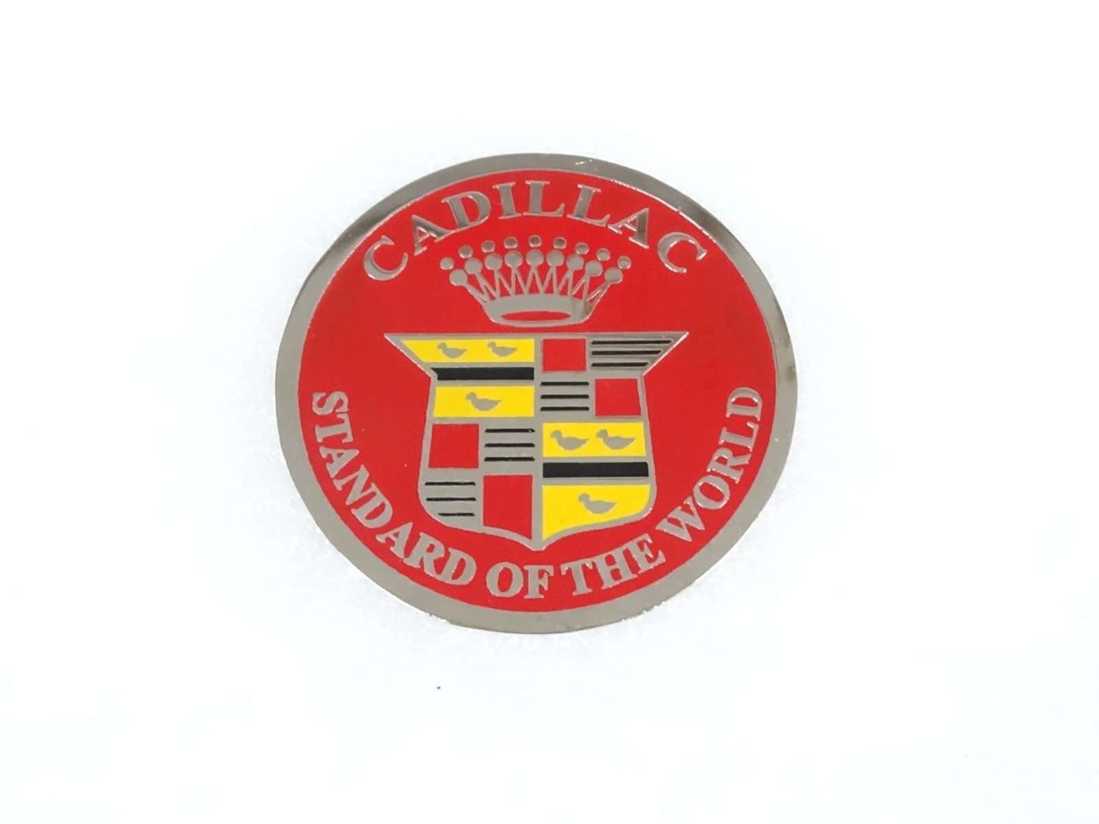 Cadillac Standard of The World Badge Logo Emblem Red Stainless Steel #17B21