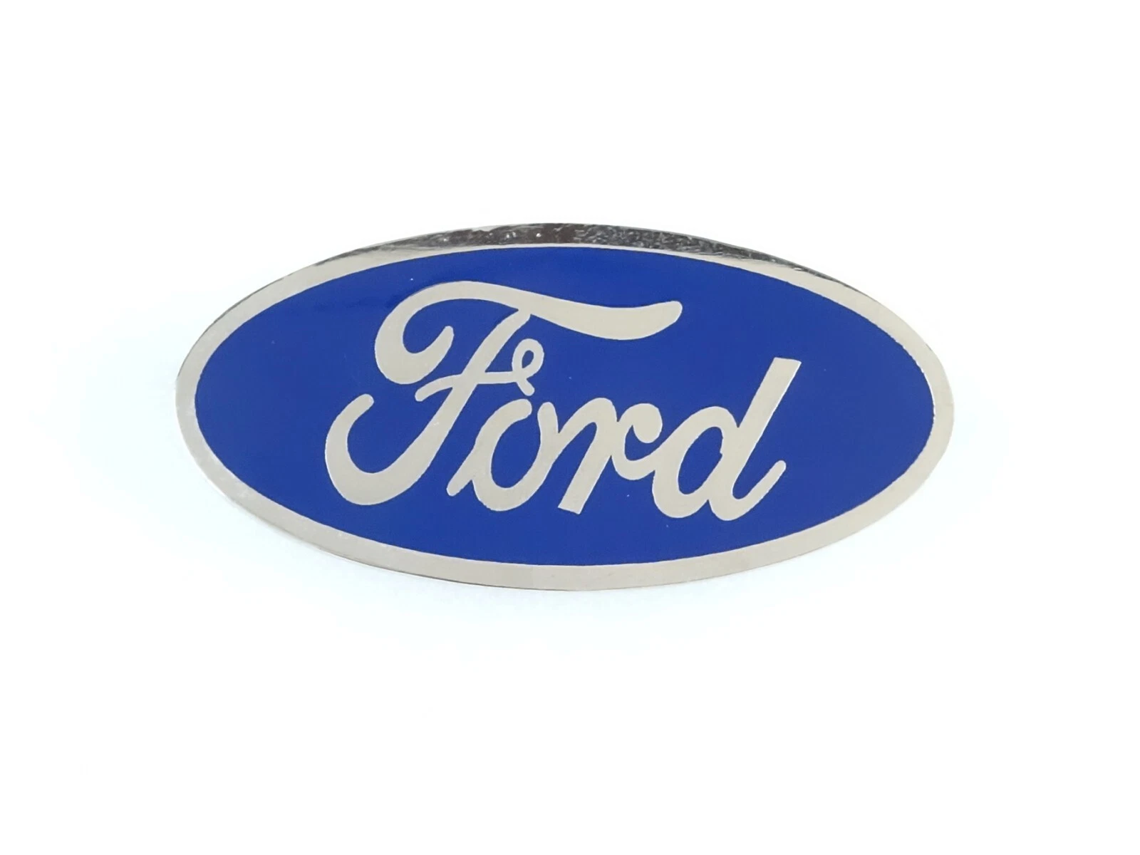 Blue & Chrome Stainless Steel Badge With Nut For Vintage Ford Cars #17A9