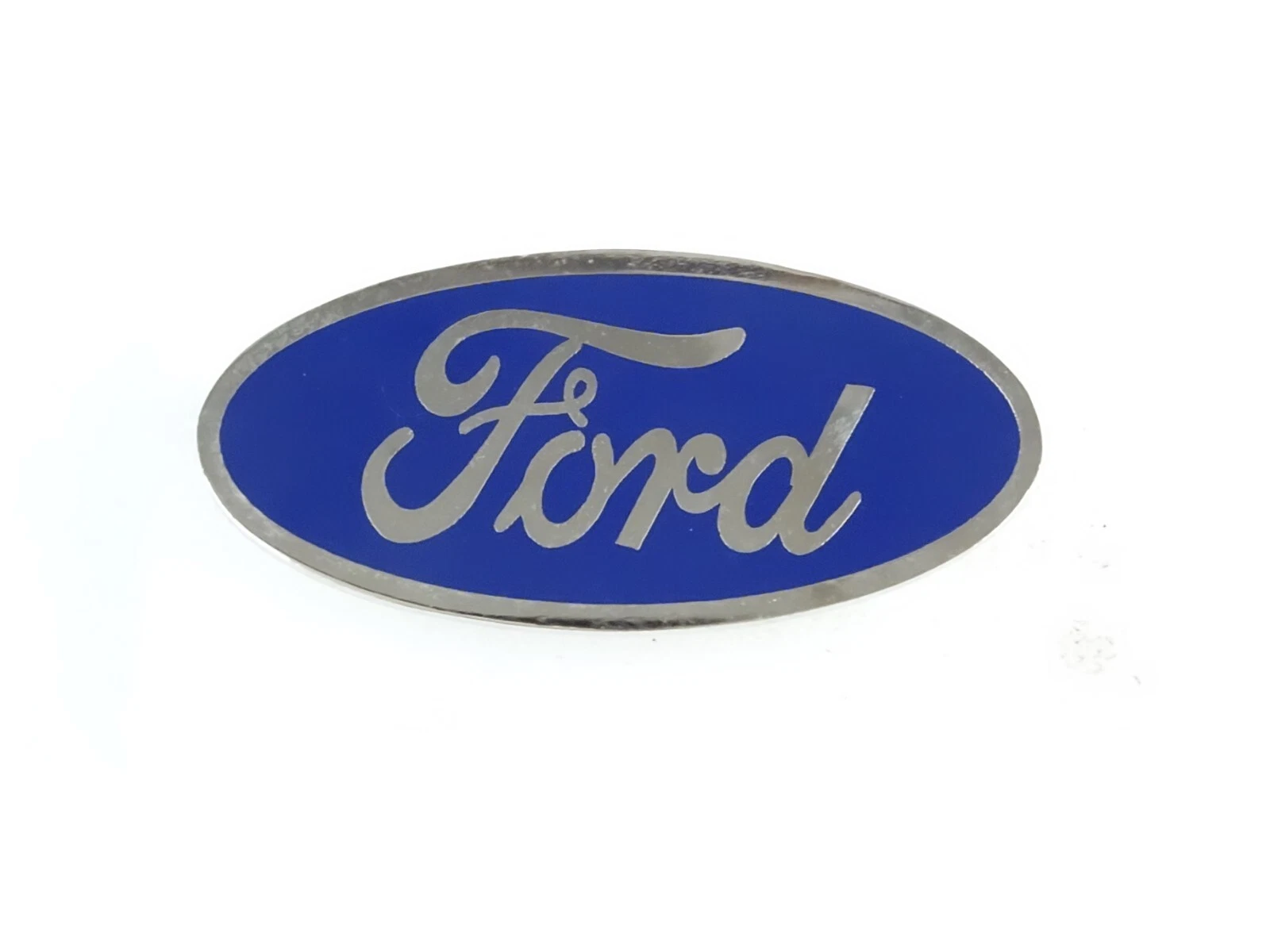 Blue & Chrome Stainless Steel Badge With Nut For Vintage Ford Cars #17A9