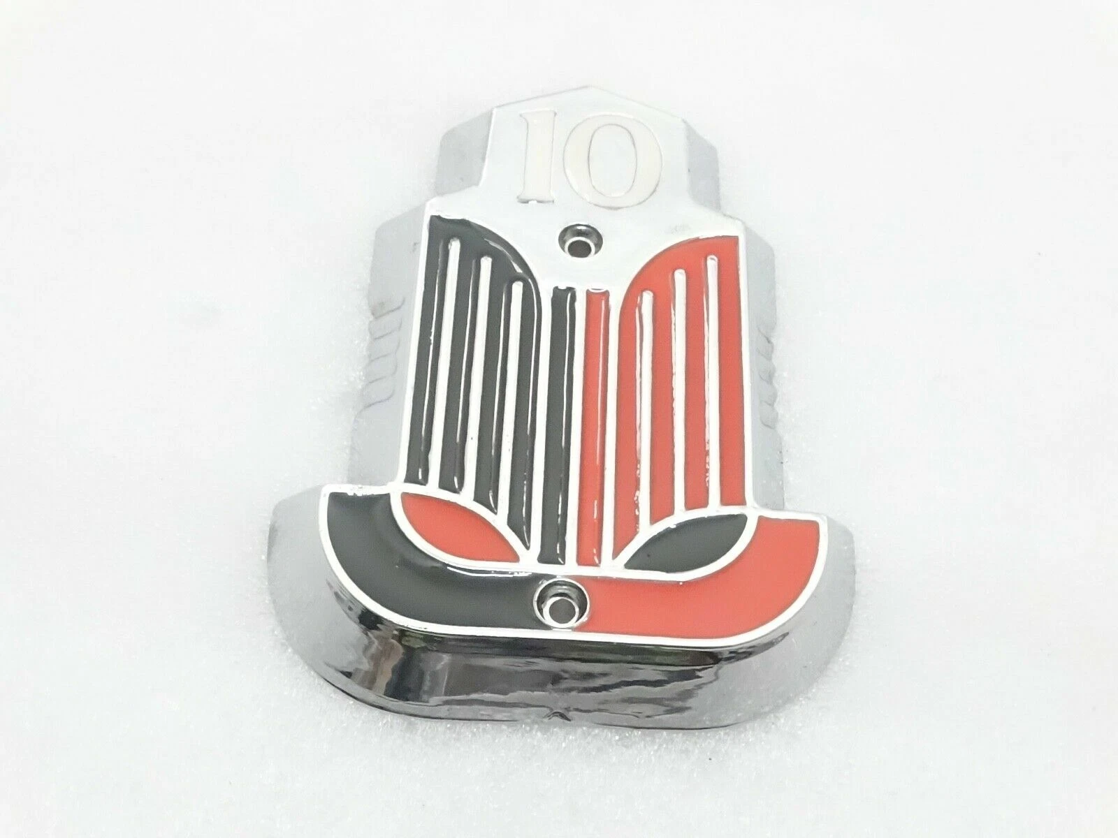 Vintage Standard 10 Car Bonnet Red/Black Emblem/Badge/Logo Chromed PLASTIC