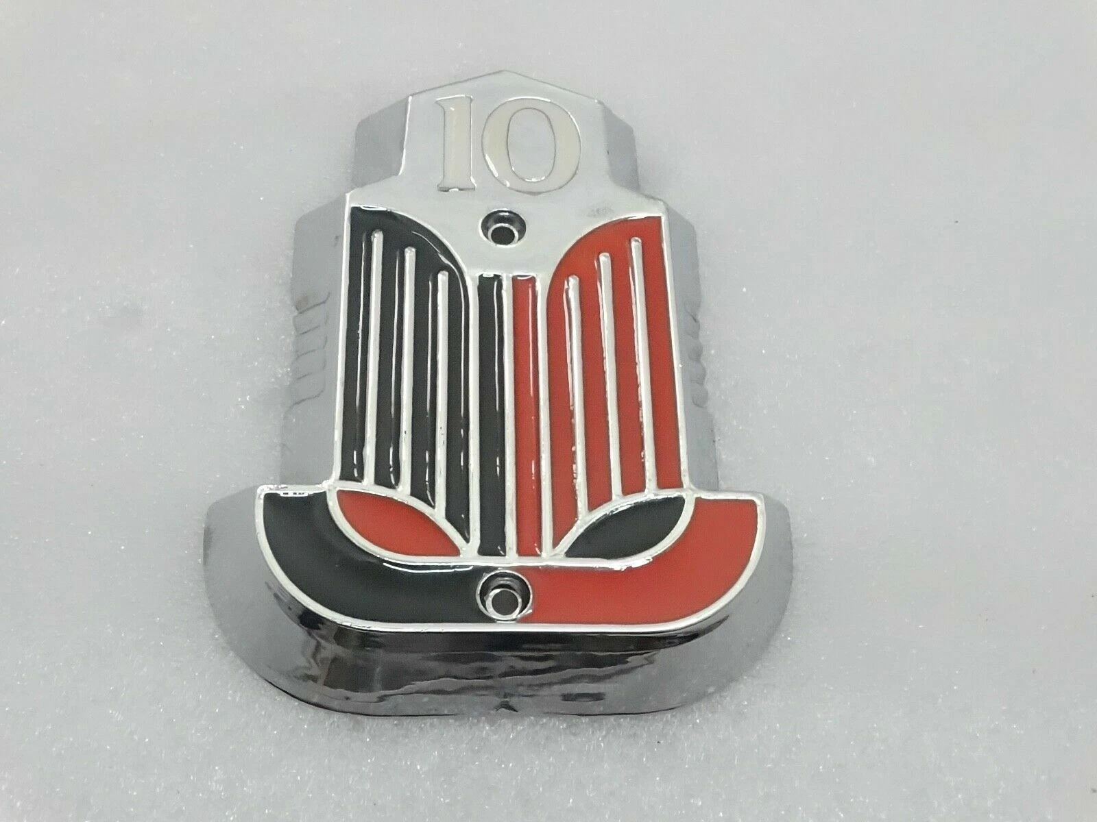 Vintage Standard 10 Car Bonnet Red/Black Emblem/Badge/Logo Chromed PLASTIC