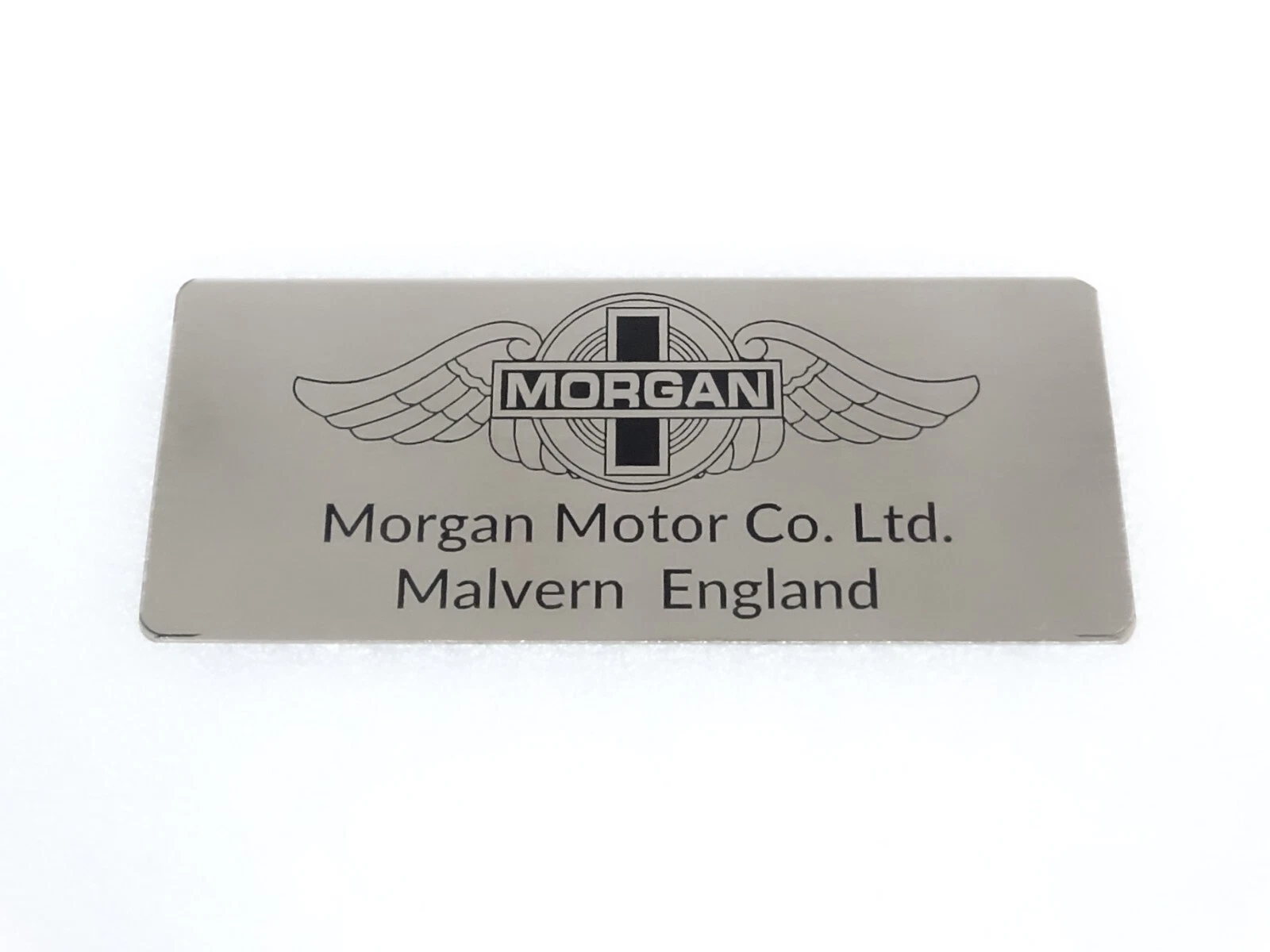 Classic Vintage Morgan Motor Car Black Sign Logo Badge Decal Metal #17A10