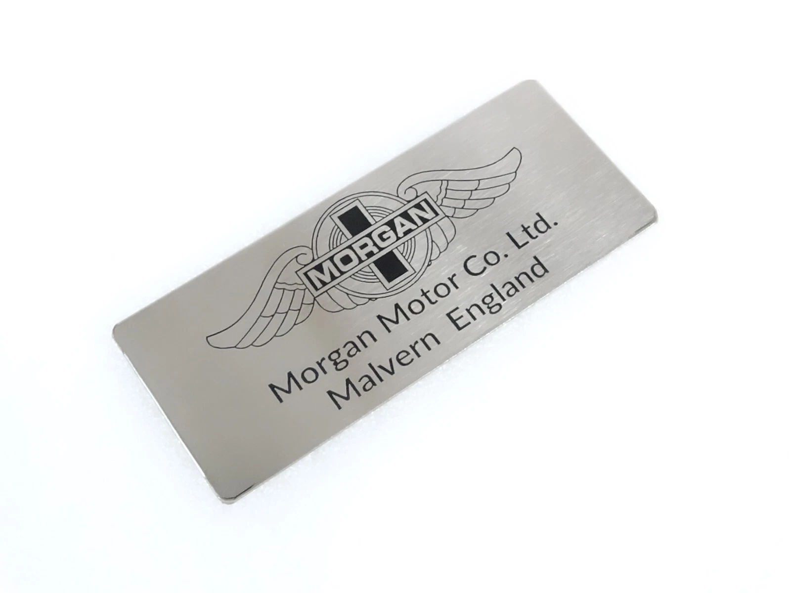 Classic Vintage Morgan Motor Car Black Sign Logo Badge Decal Metal #17A10