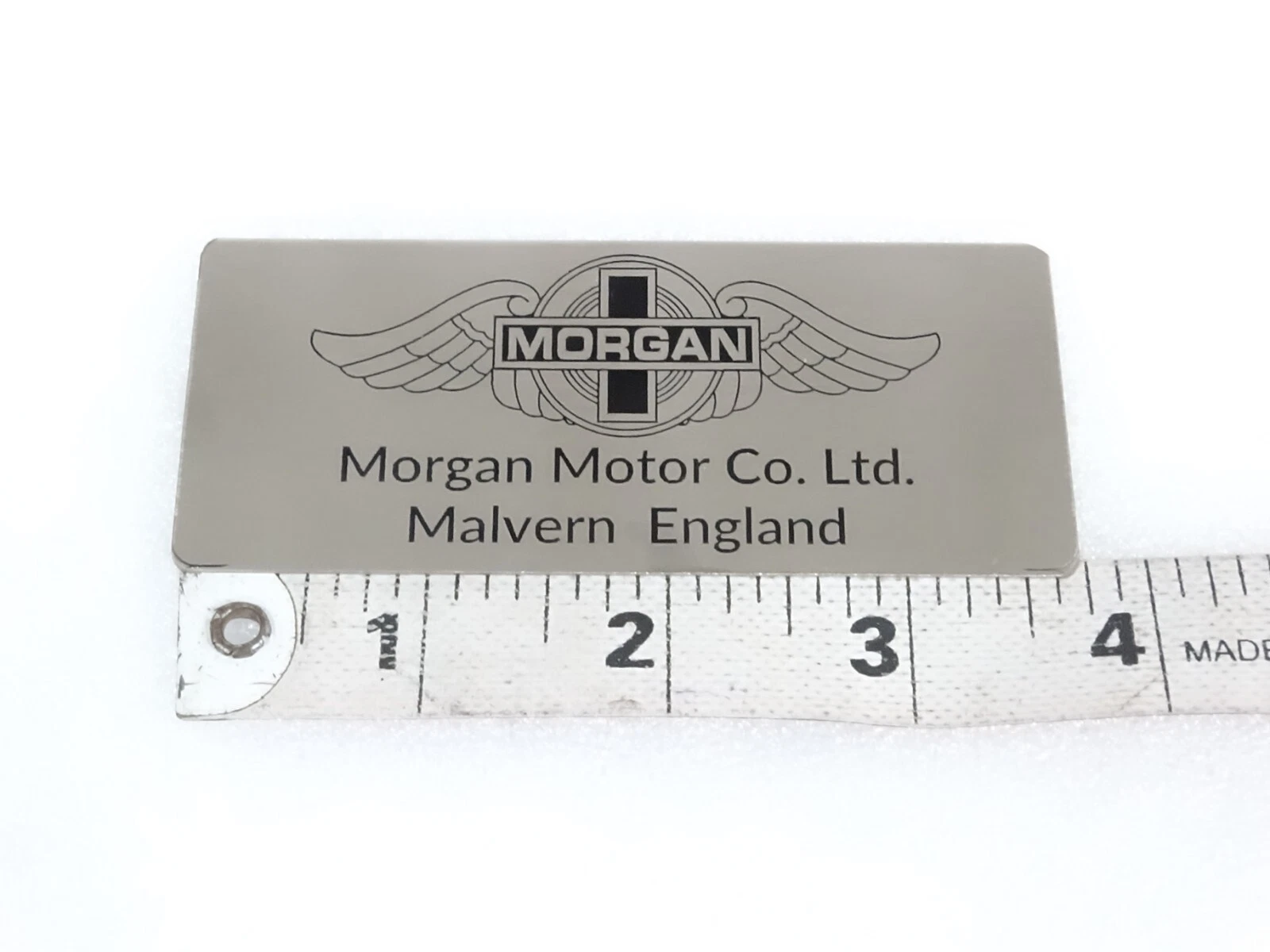 Classic Vintage Morgan Motor Car Black Sign Logo Badge Decal Metal #17A10