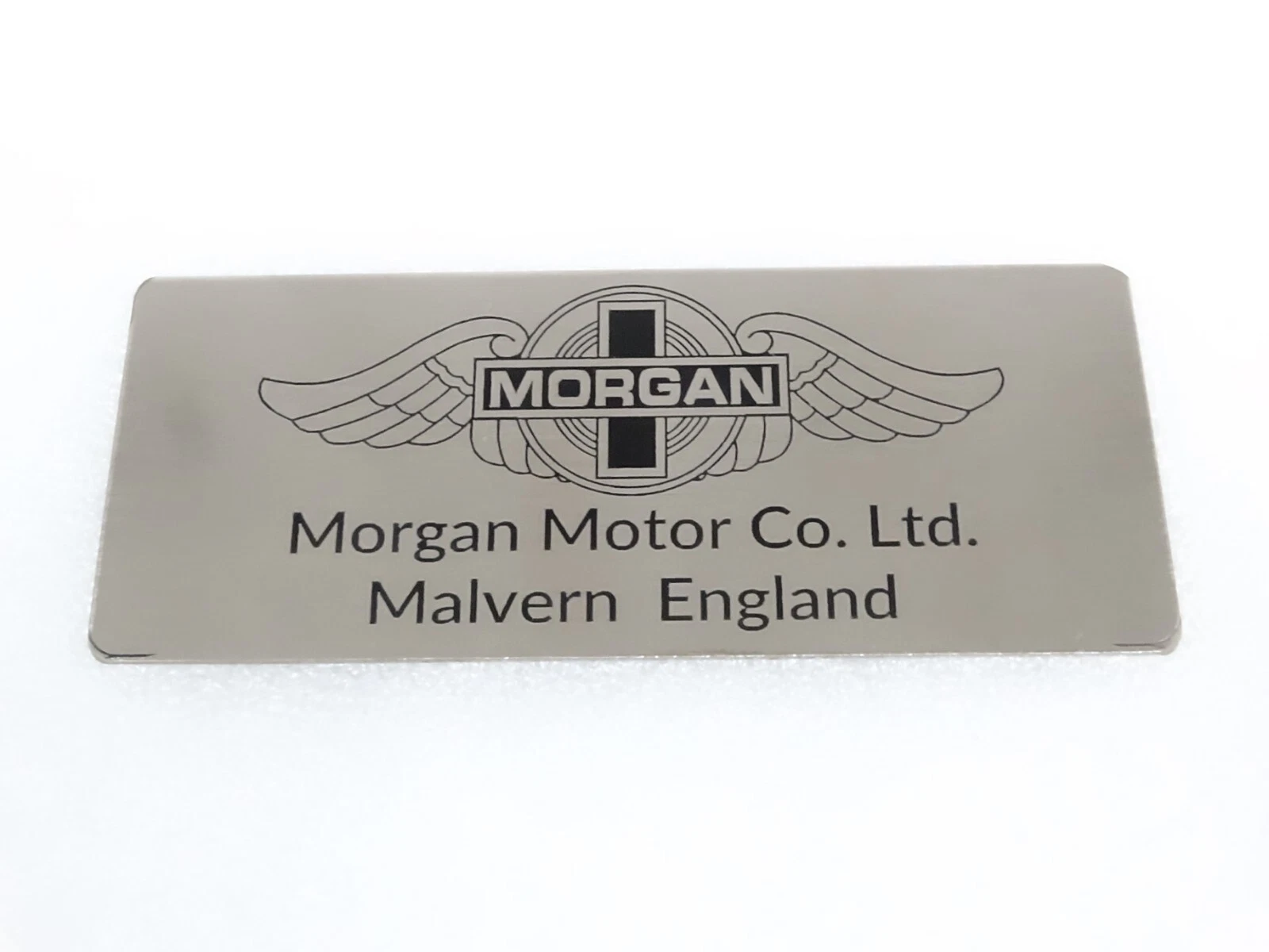 Classic Vintage Morgan Motor Car Black Sign Logo Badge Decal Metal #17A10