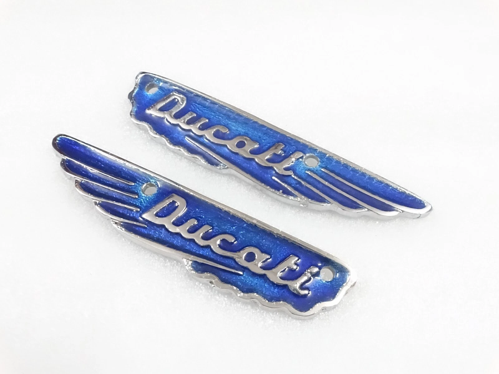 BLUE ALLOY BADGES EMBLEM MONOGRAM FITS VINTAGE DUCATI SCRAMBLER FUEL TANK #V200
