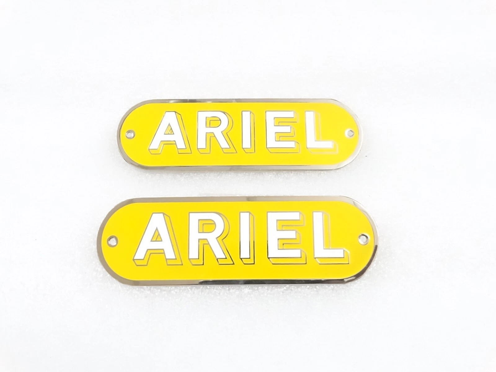 SET OF YELLOW BADGES EMBLEM MONOGRAM FITS VINTAGE ARIEL PETROL FUEL TANK #V201-7