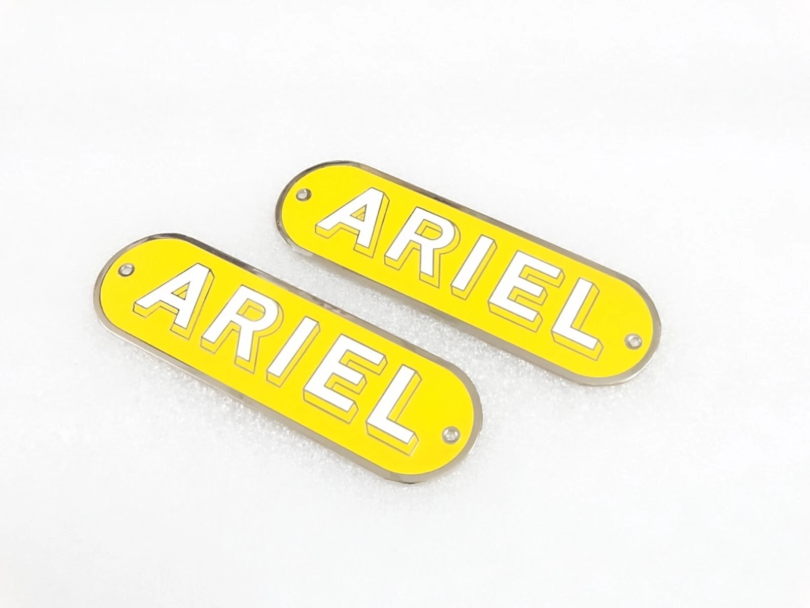 SET OF YELLOW BADGES EMBLEM MONOGRAM FITS VINTAGE ARIEL PETROL FUEL TANK #V201-7