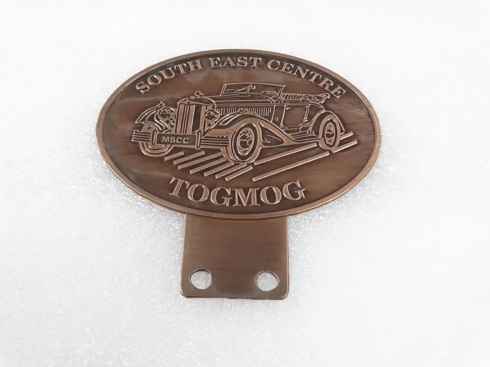 BRASS RADIATOR GRILL BADGE EMBLEM MONOGRAM FITS VINTAGE SOUTH EAST CENTRE TOGMOG