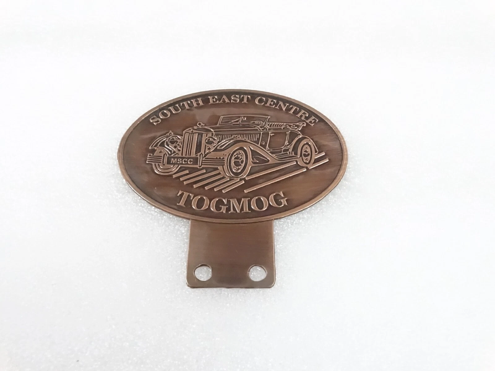 BRASS RADIATOR GRILL BADGE EMBLEM MONOGRAM FITS VINTAGE SOUTH EAST CENTRE TOGMOG