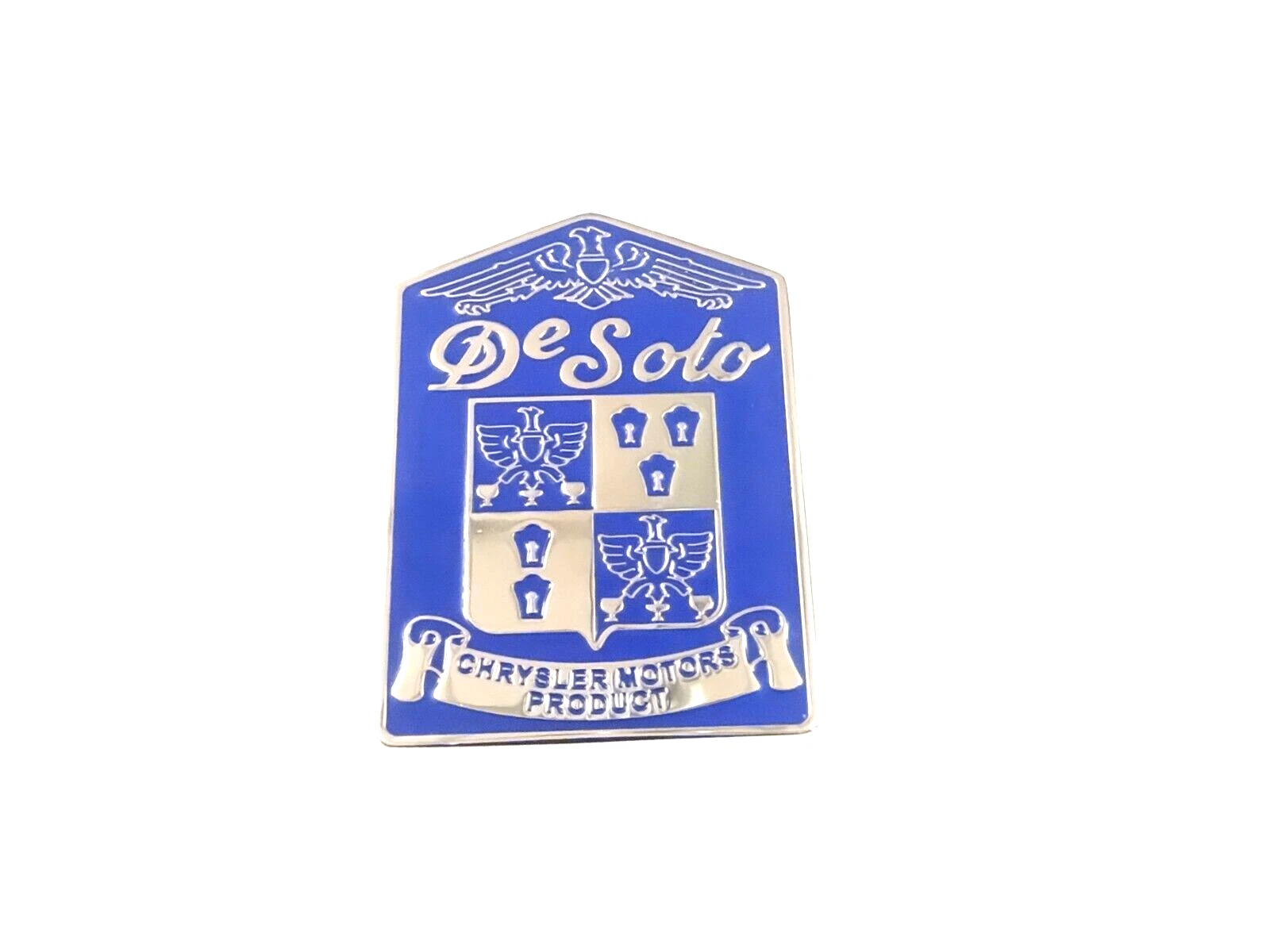 BADGE EMBLEM FITS TO Vintage DeSoto Radiator GRILL in blue #V350-8